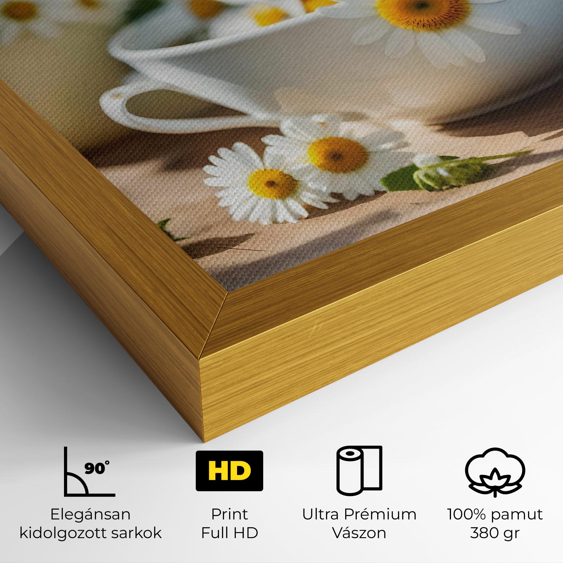 Vászonkép Daisies In A Cup mockup 4