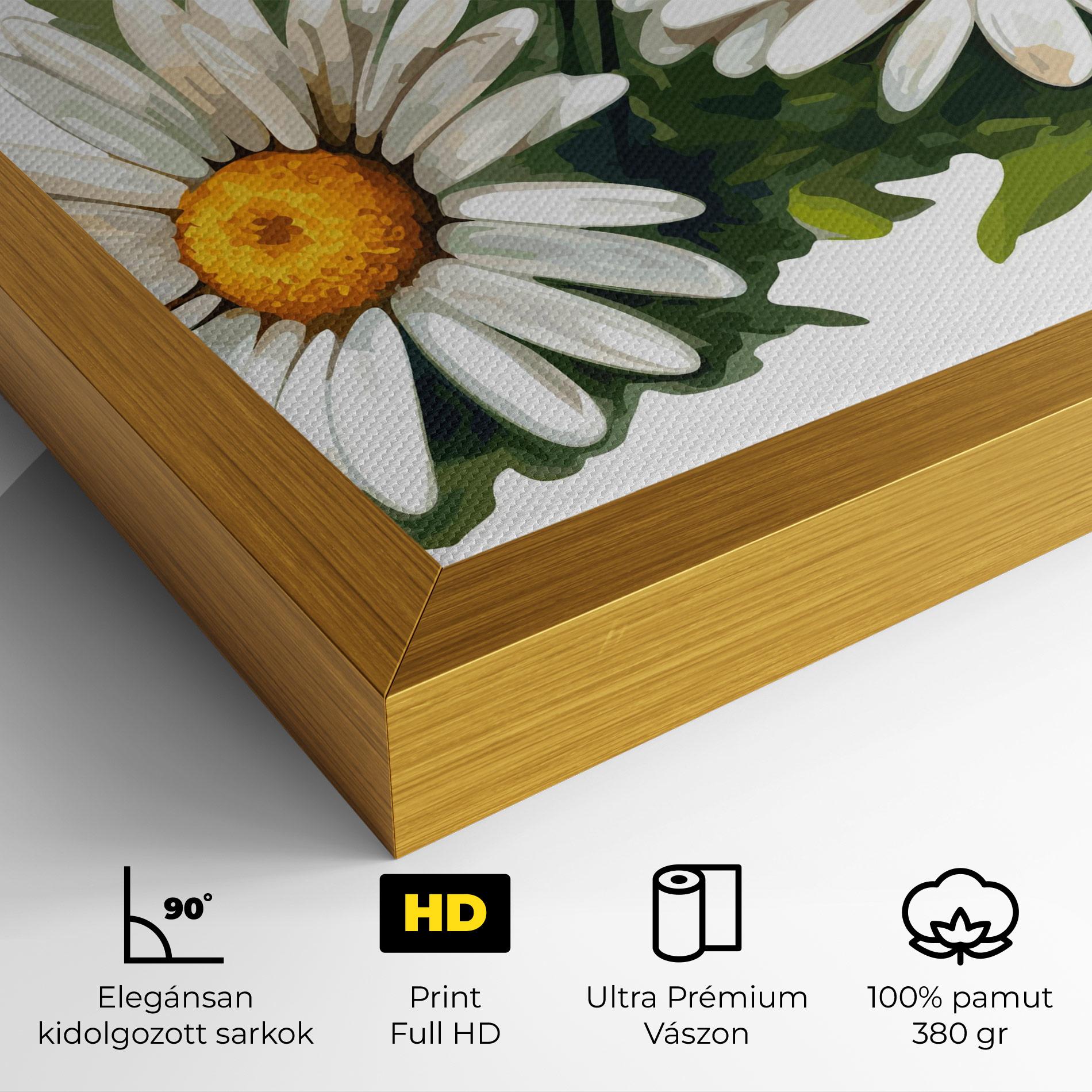 Vászonkép Grey White Daisy mockup 4