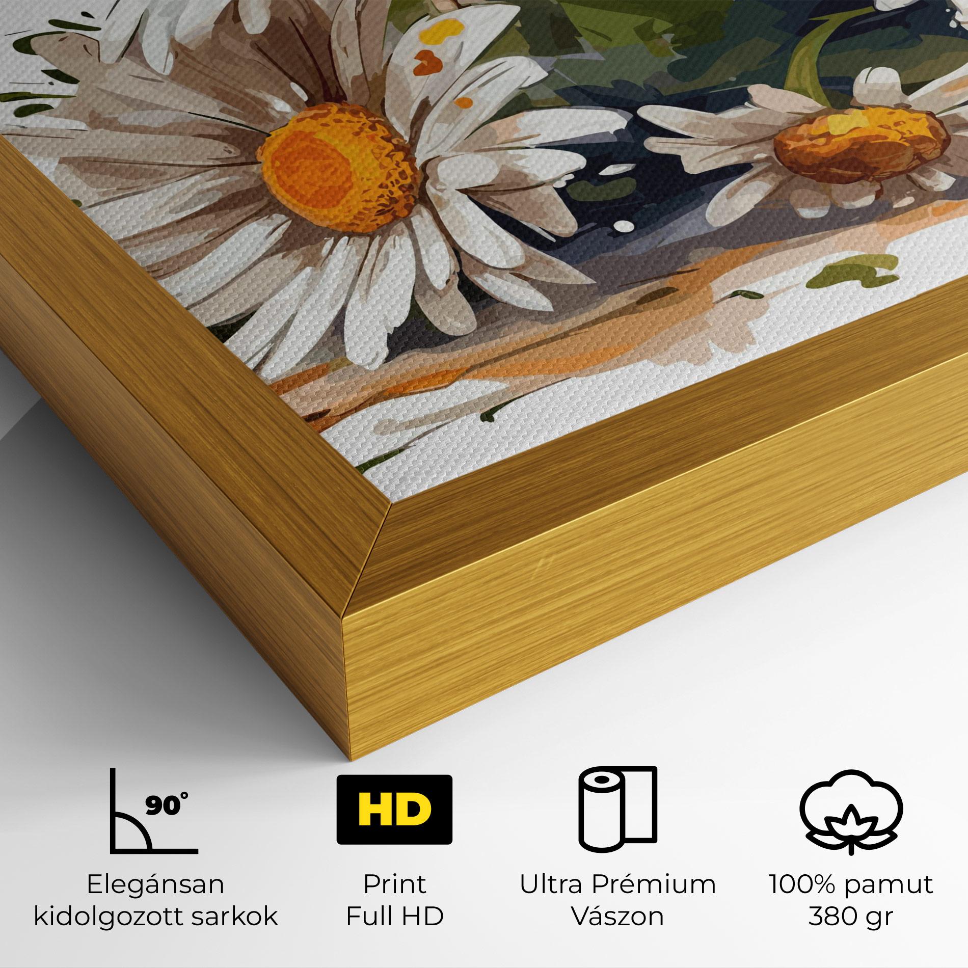 Vászonkép White Beautiful Daisy mockup 4