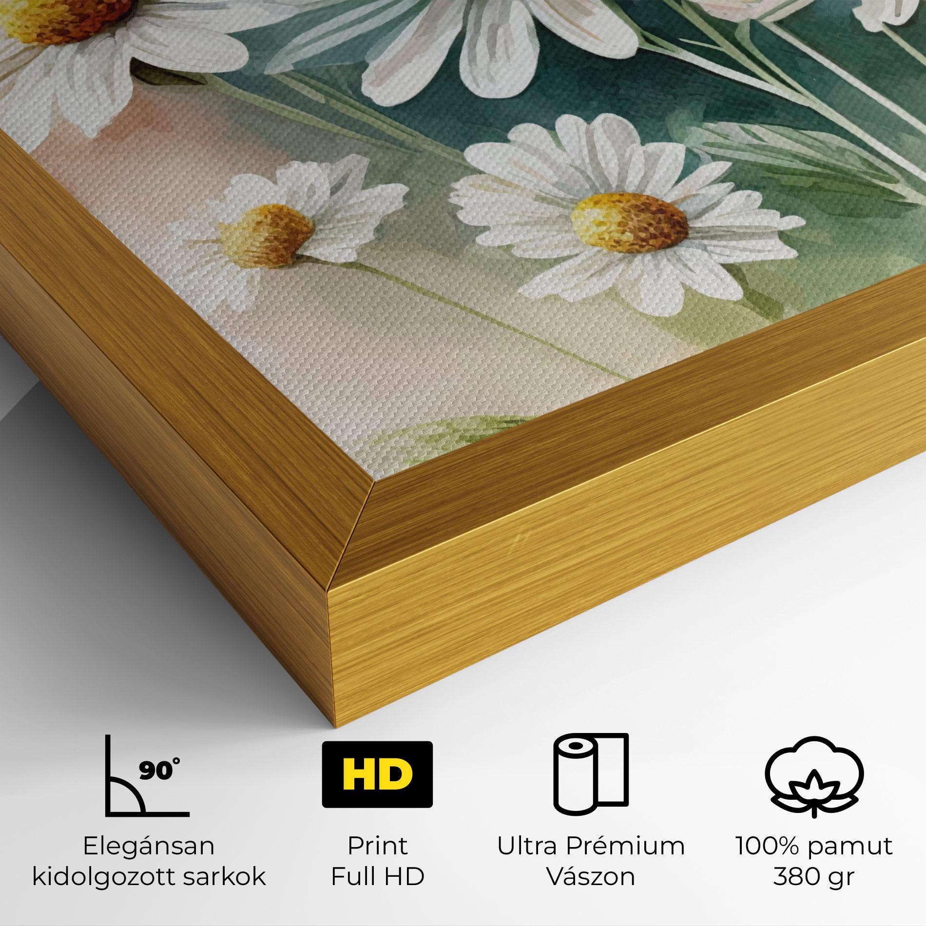 Vászonkép White Daisy Art mockup 4