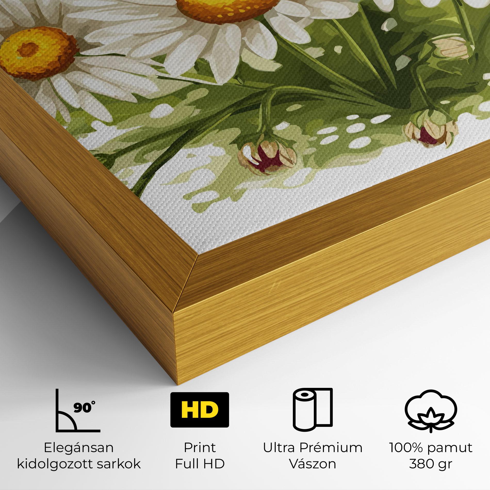 Vászonkép White Grey Daisy mockup 4