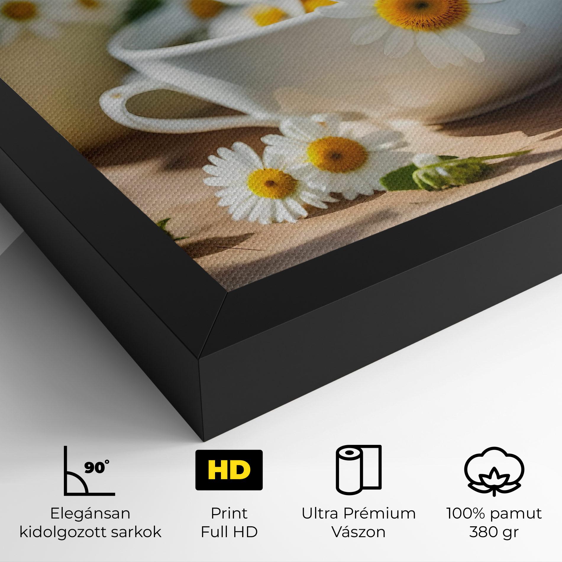 Vászonkép Daisies In A Cup mockup 4