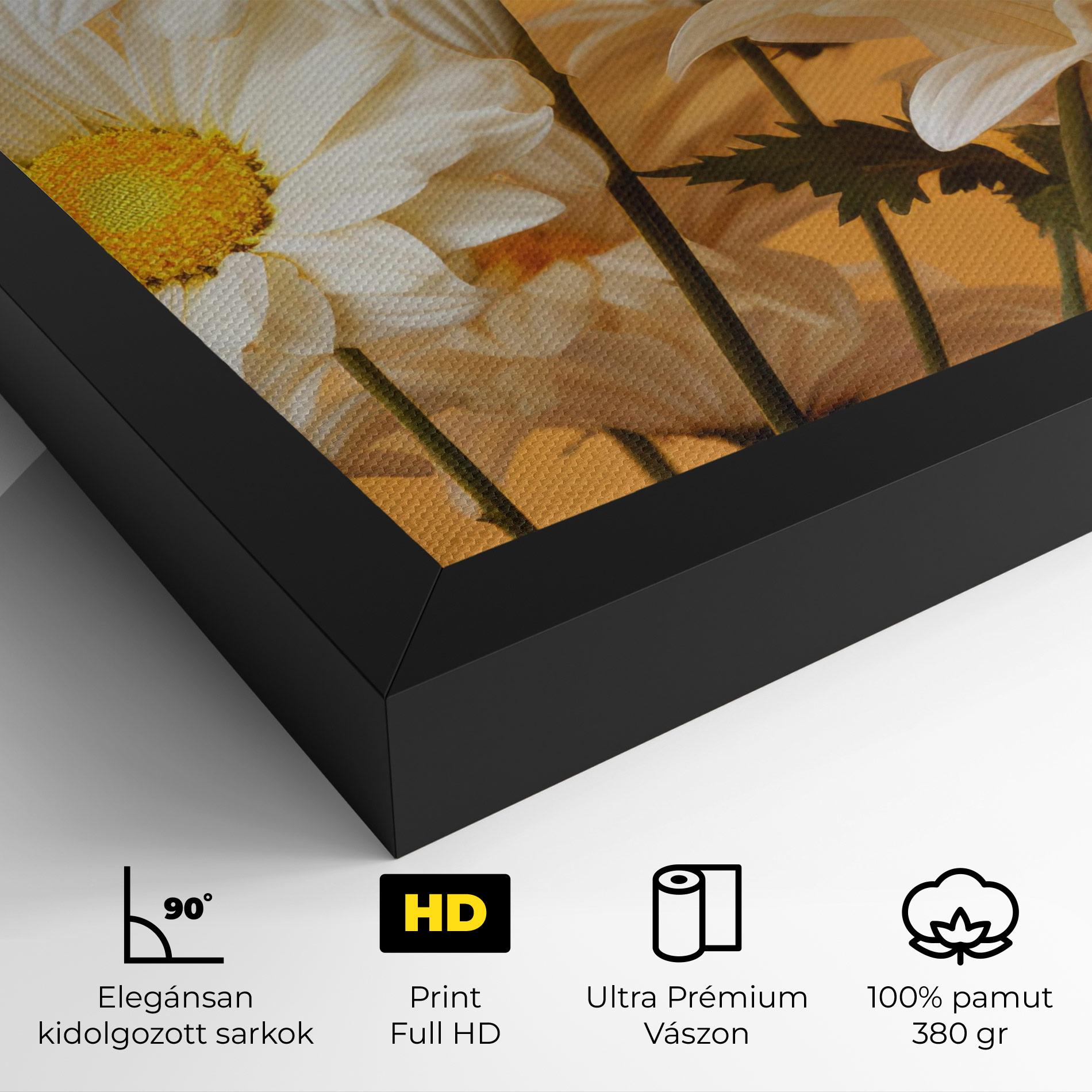 Vászonkép Daisy On Orange mockup 4