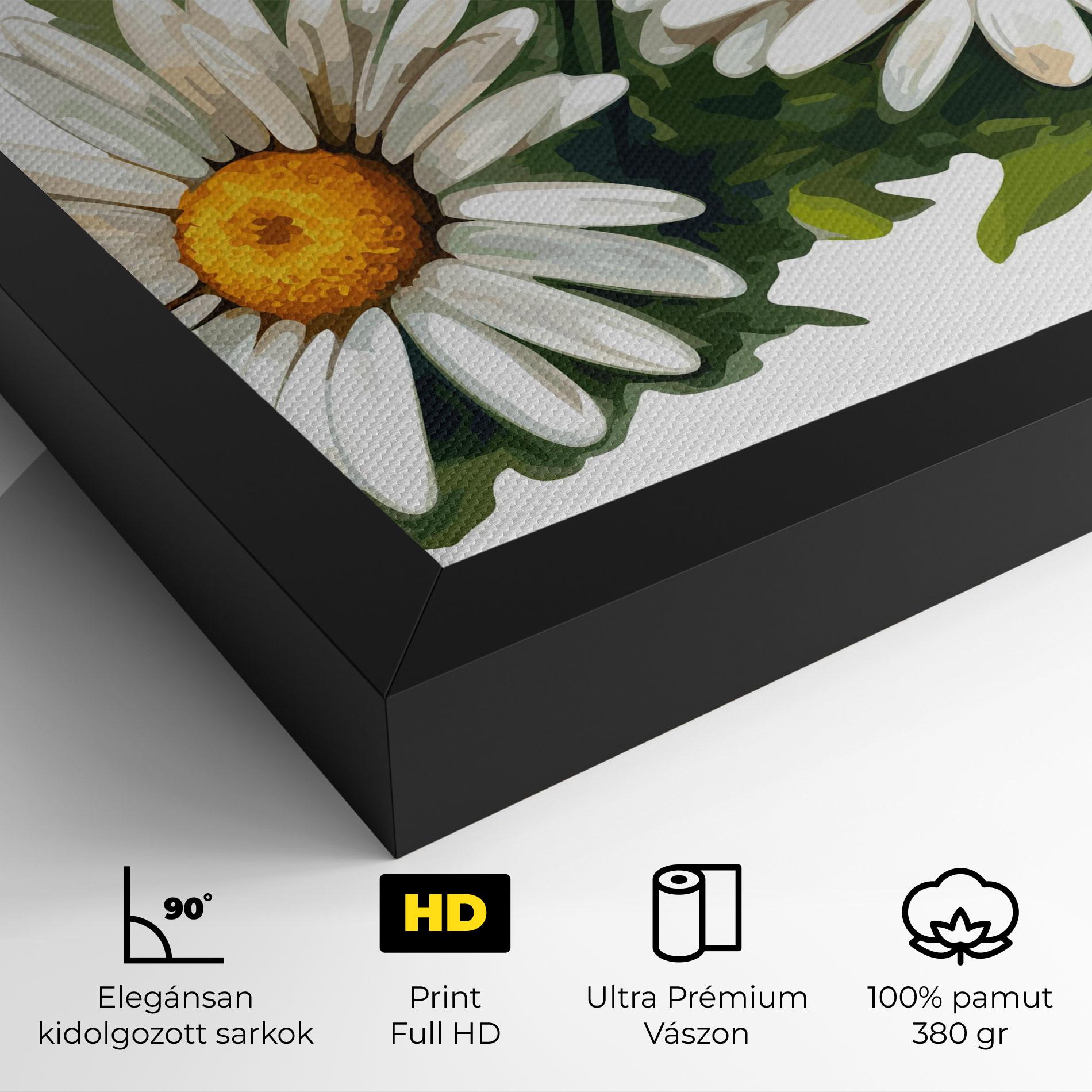 Vászonkép Grey White Daisy mockup 4