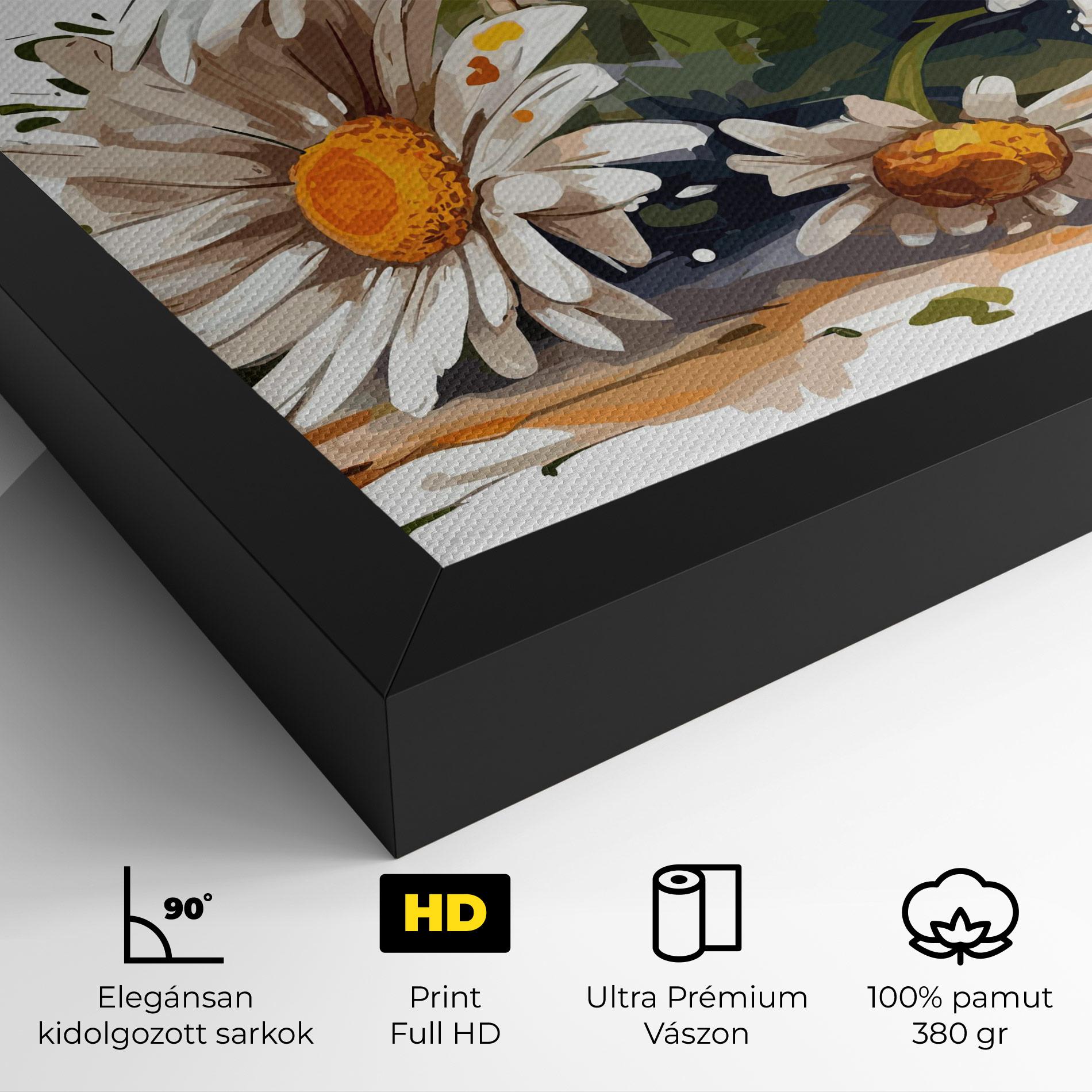 Vászonkép White Beautiful Daisy mockup 4