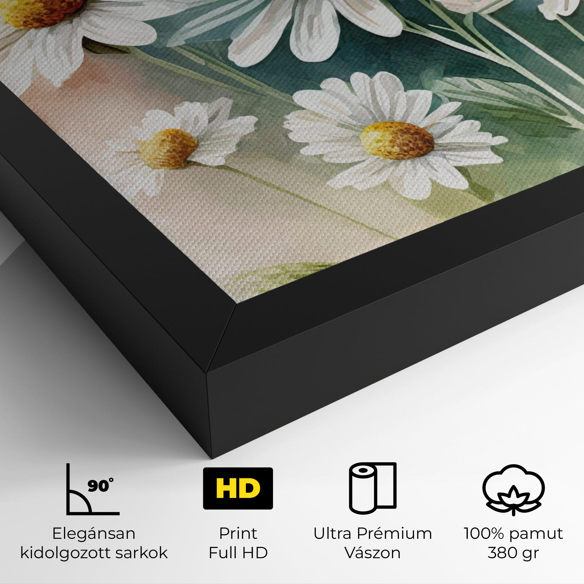 Vászonkép White Daisy Art mockup 4