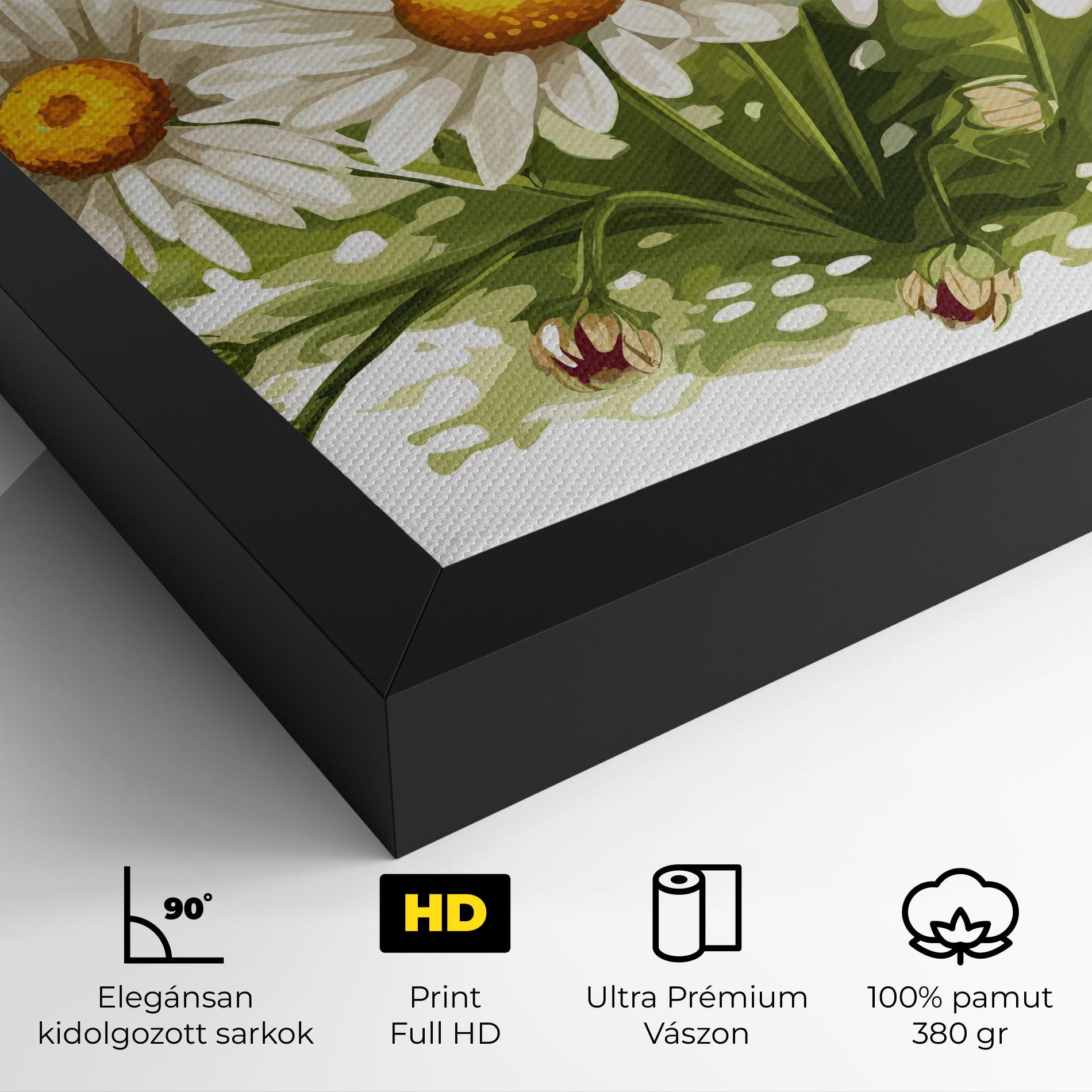 Vászonkép White Grey Daisy mockup 4