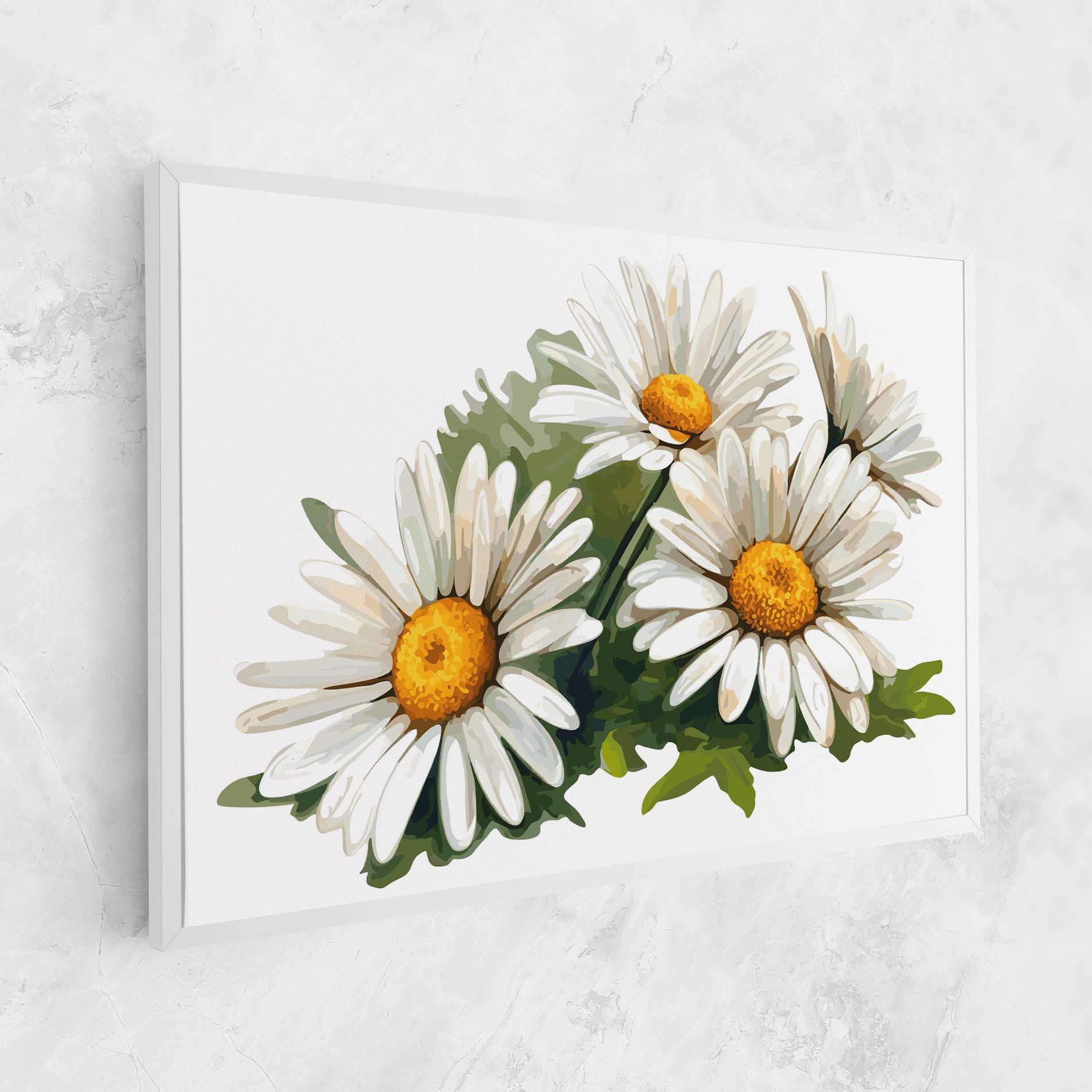 Vászonkép Grey White Daisy mockup 1