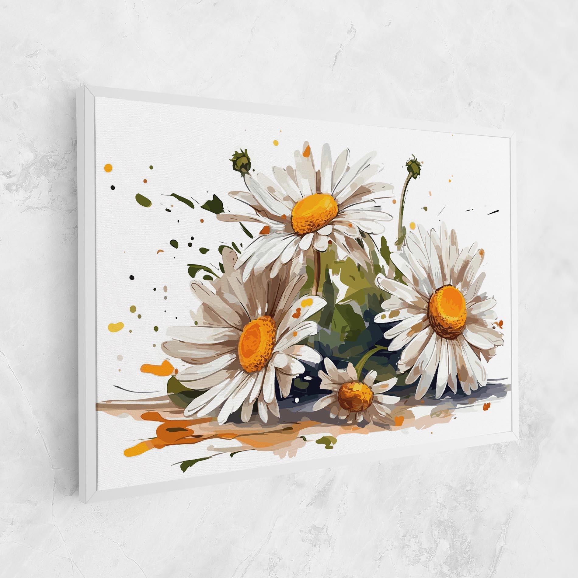 Vászonkép White Beautiful Daisy mockup 1