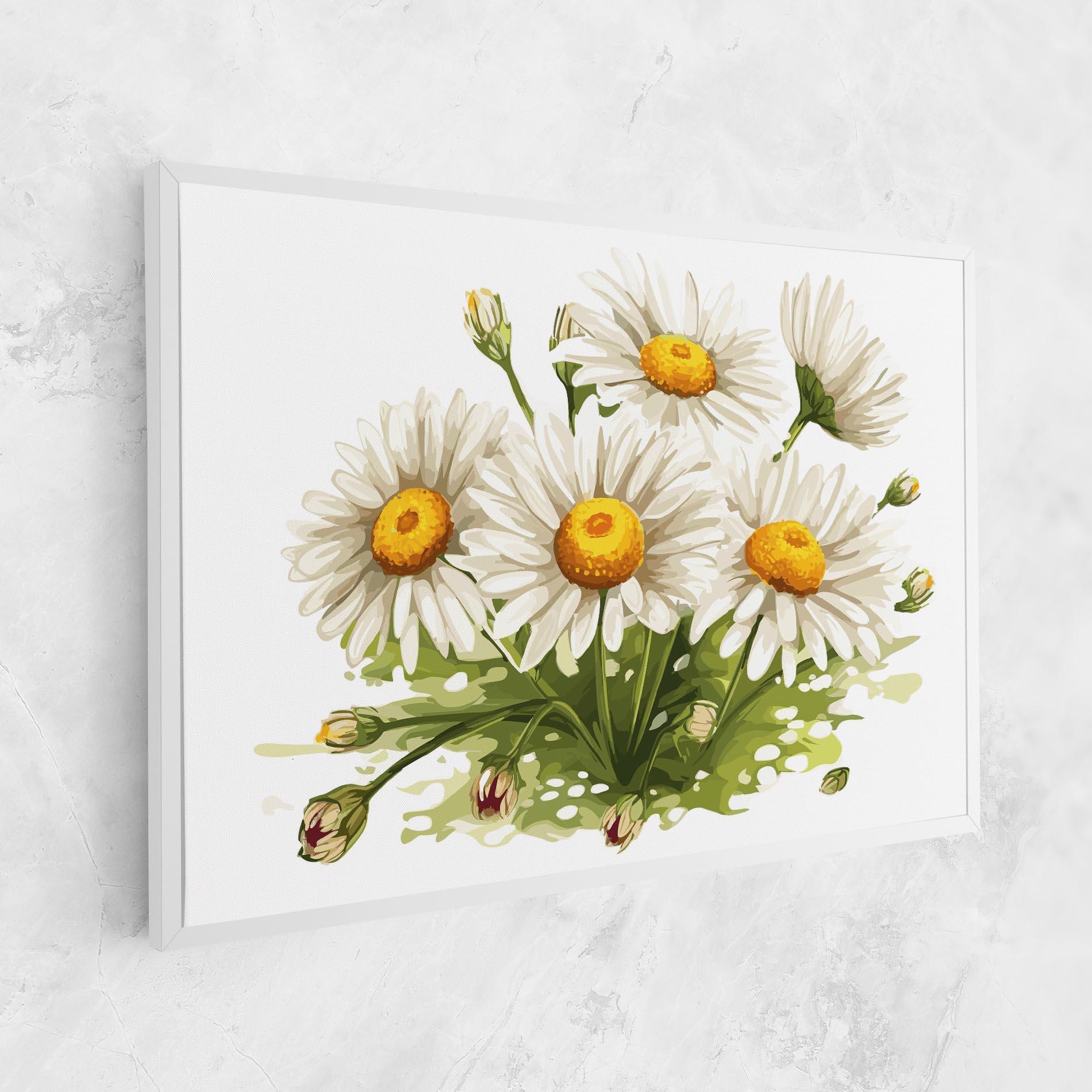 Vászonkép White Grey Daisy mockup 1