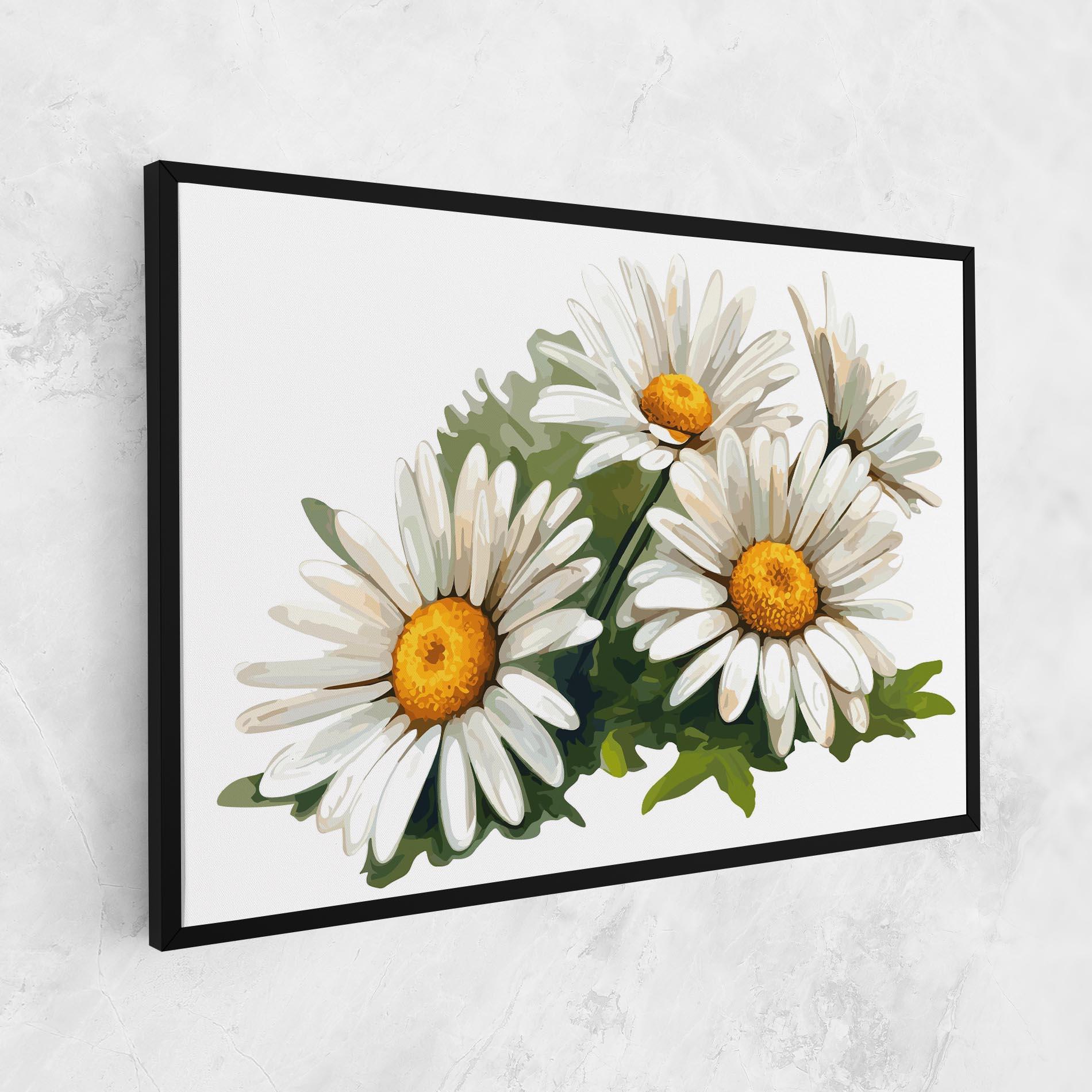 Vászonkép Grey White Daisy mockup 1