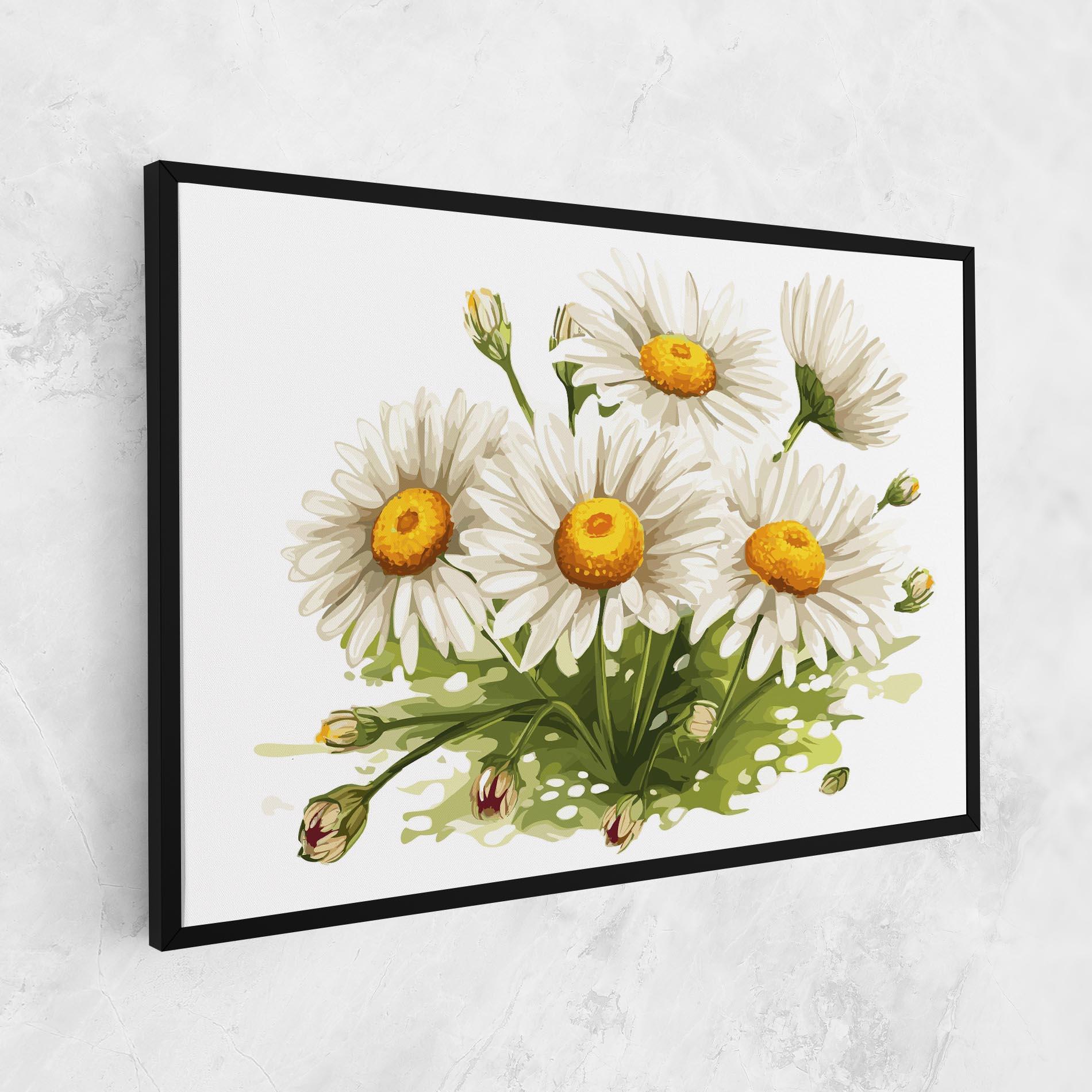 Vászonkép White Grey Daisy mockup 1