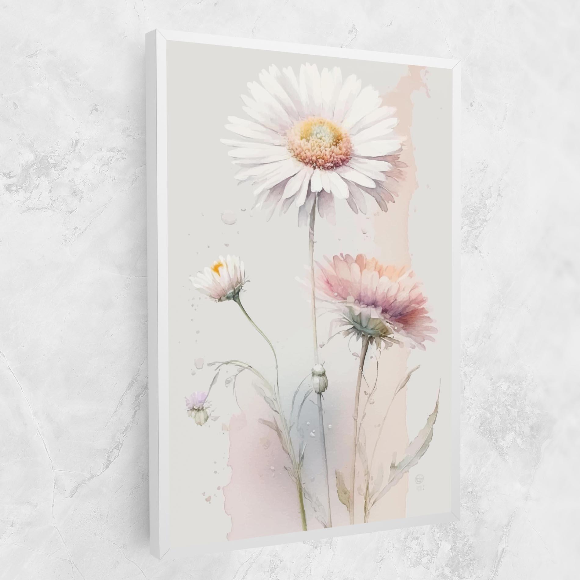 Vászonkép White Painted Daisy mockup 1