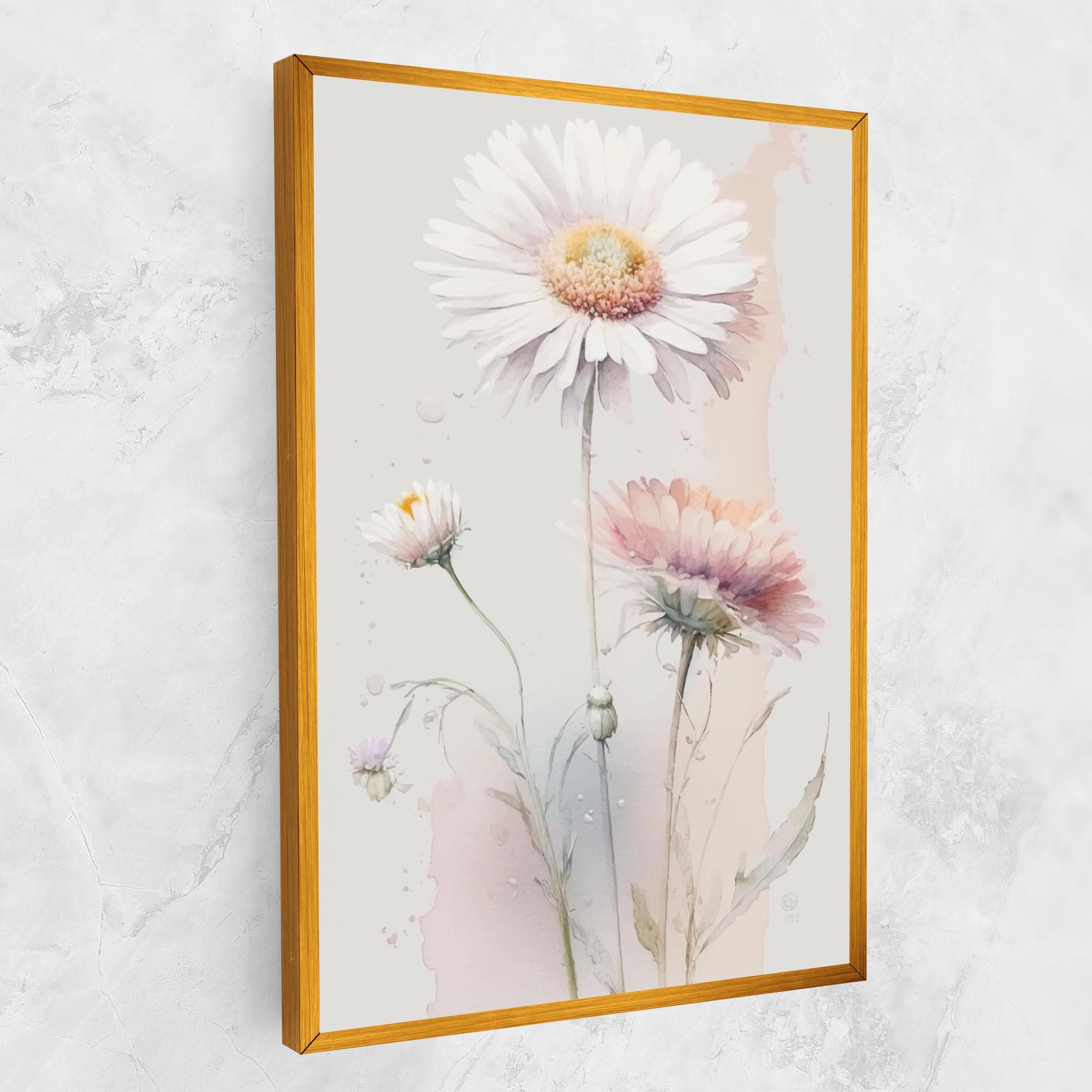 Vászonkép White Painted Daisy mockup 1