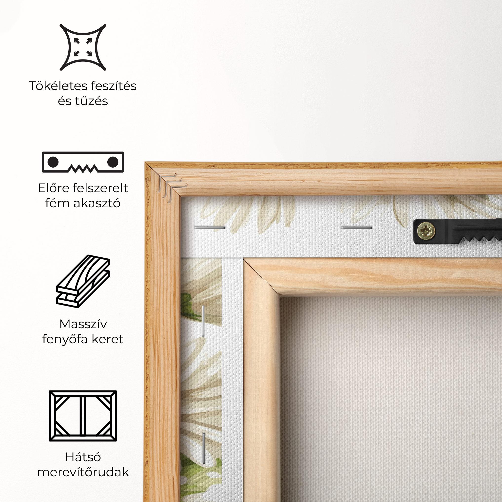 Vászonkép White Grey Daisy mockup 5