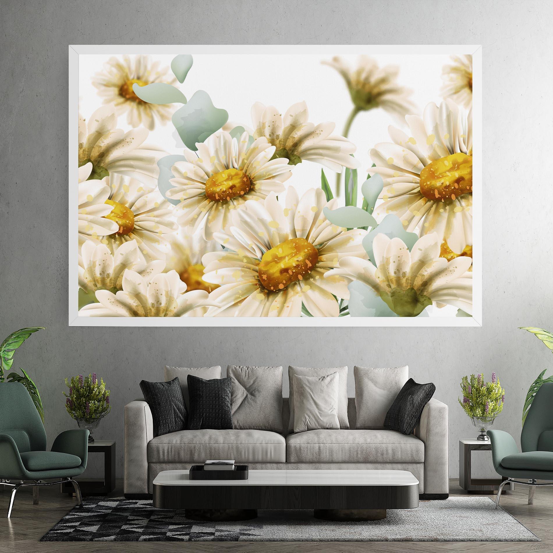 Vászonkép Beautiful Daisy Art mockup 7