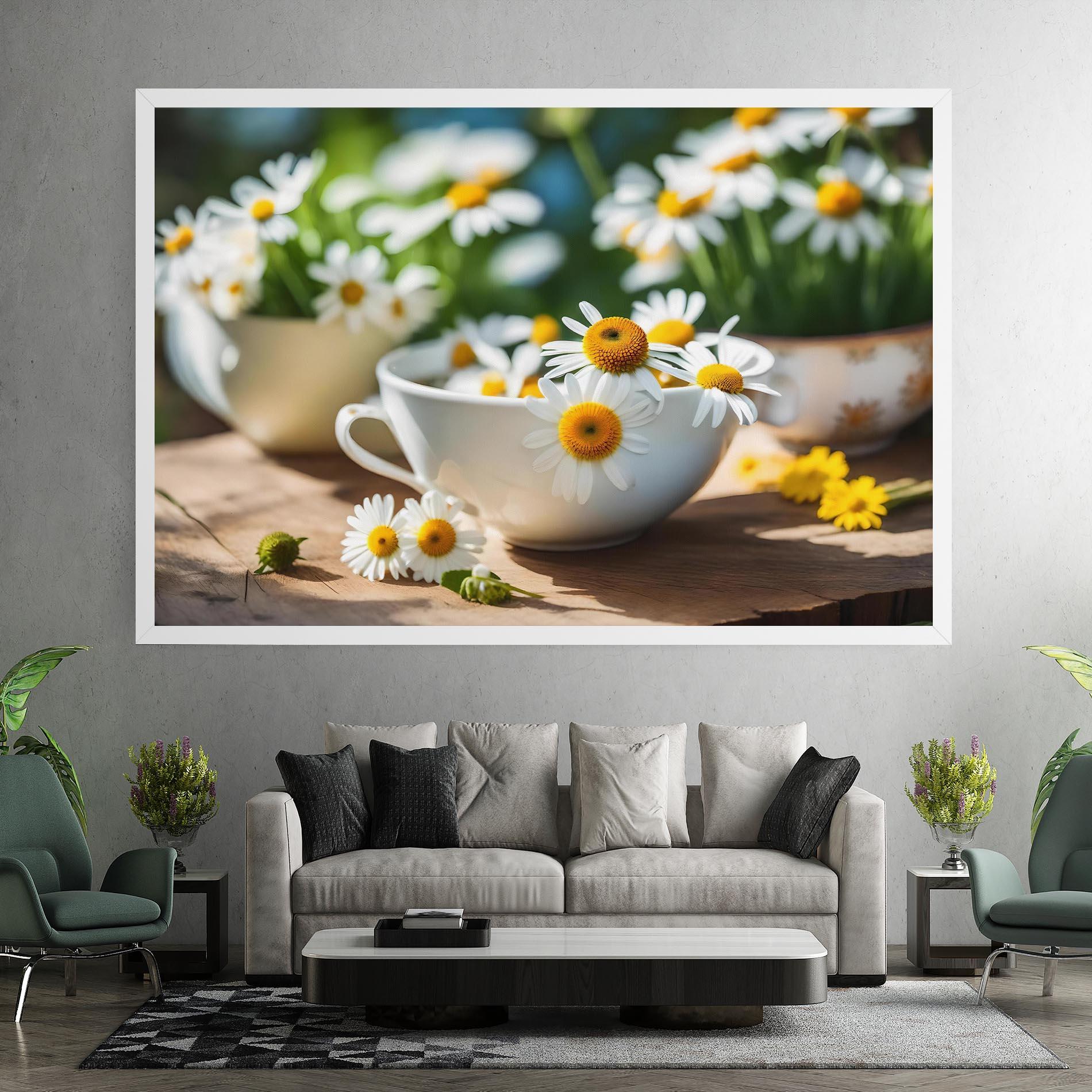 Vászonkép Daisies In A Cup mockup 7