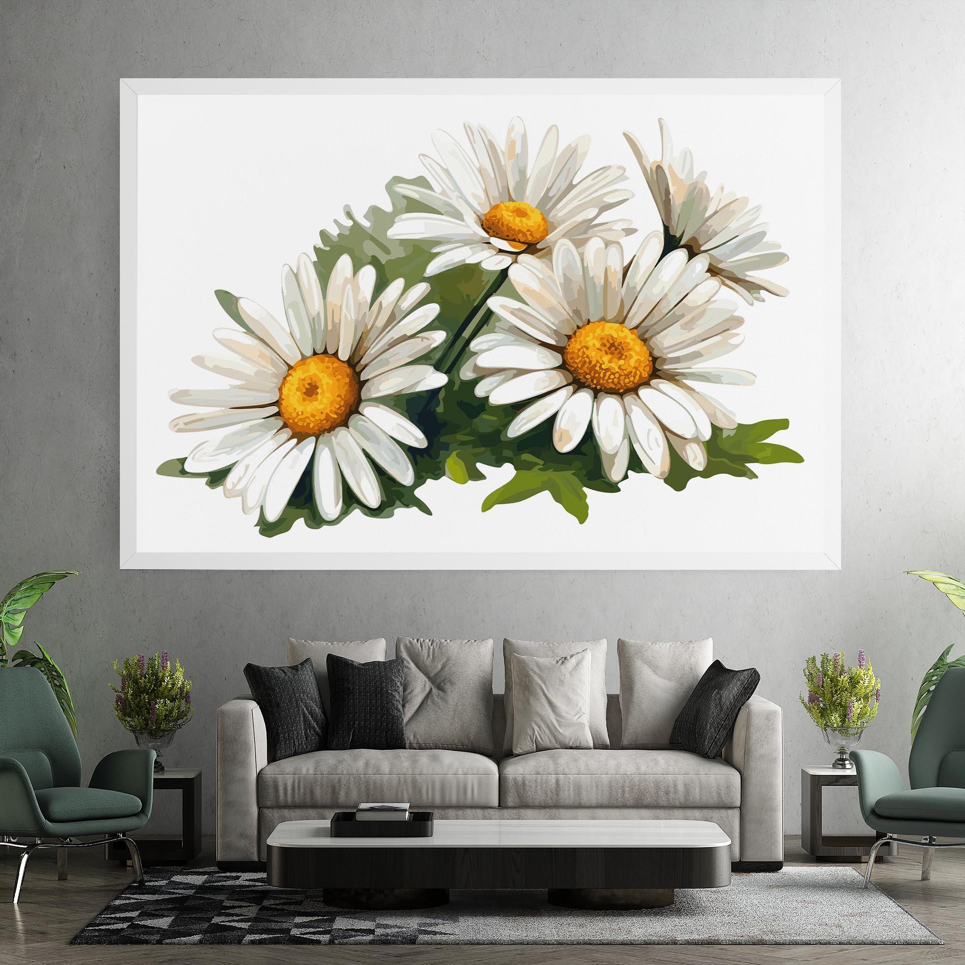 Vászonkép Grey White Daisy mockup 7
