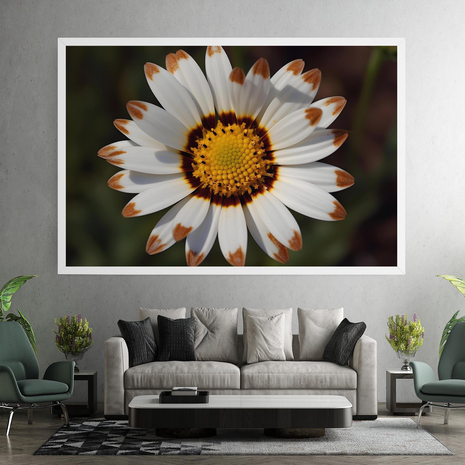 Vászonkép White Brown Daisy mockup 7