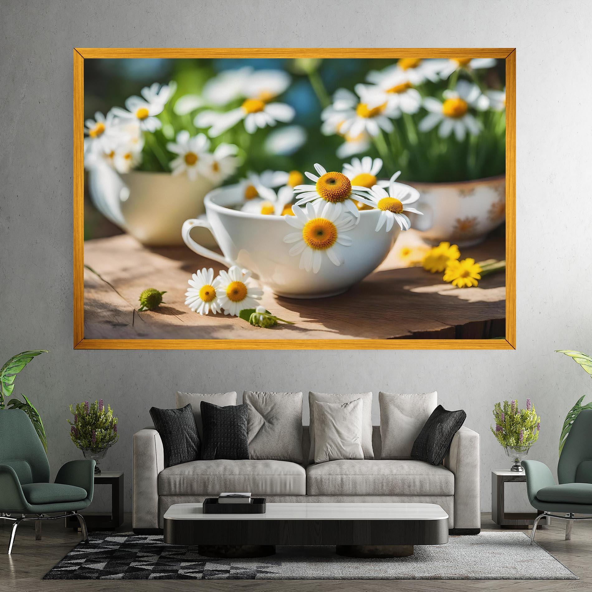 Vászonkép Daisies In A Cup mockup 7