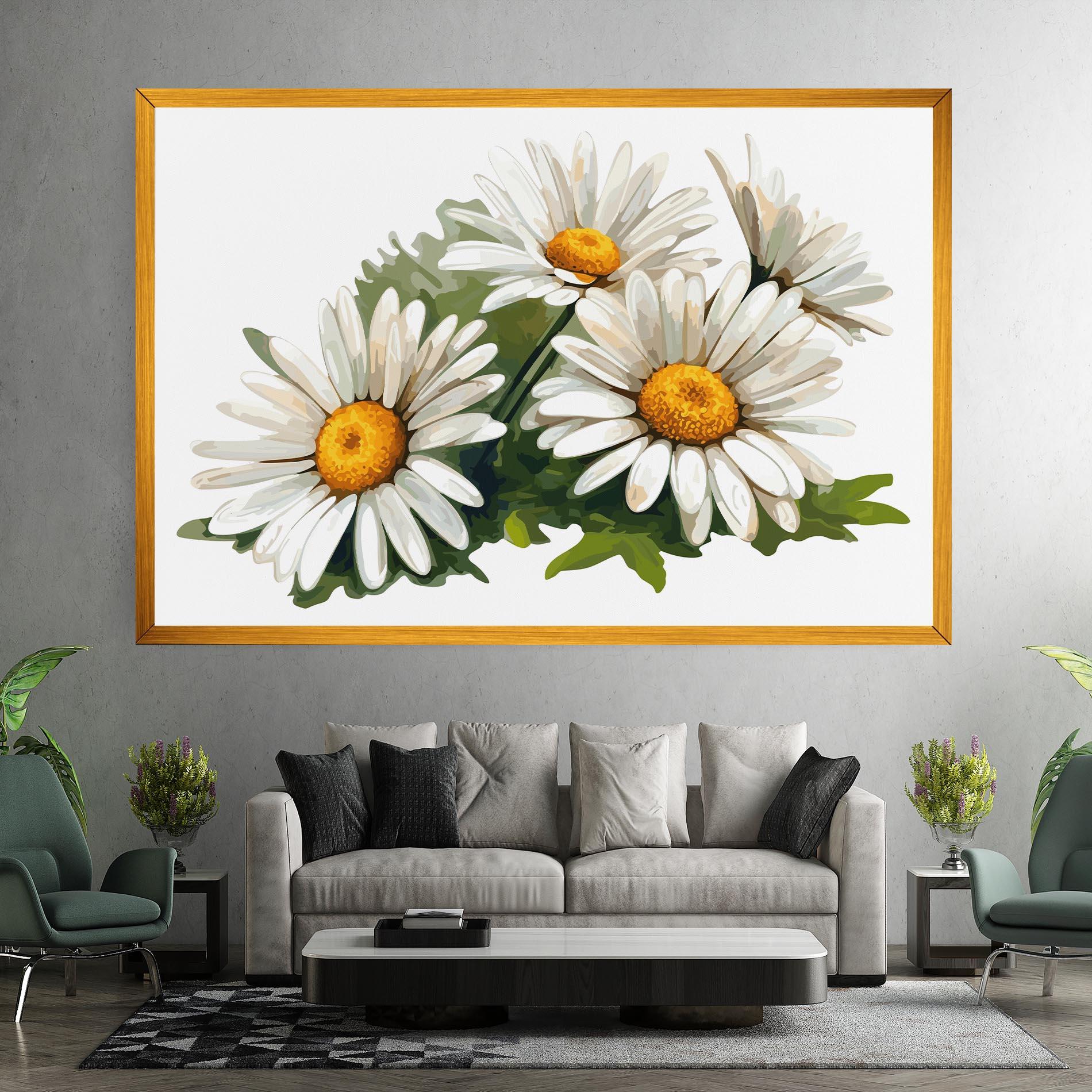 Vászonkép Grey White Daisy mockup 7