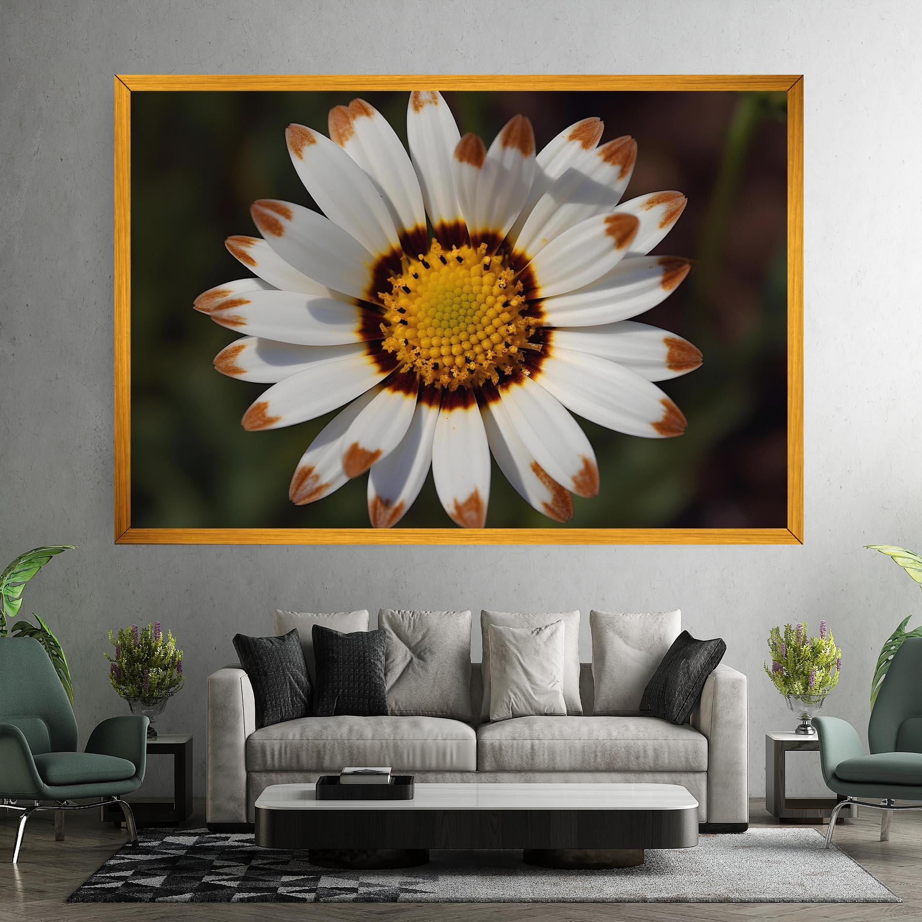 Vászonkép White Brown Daisy mockup 7