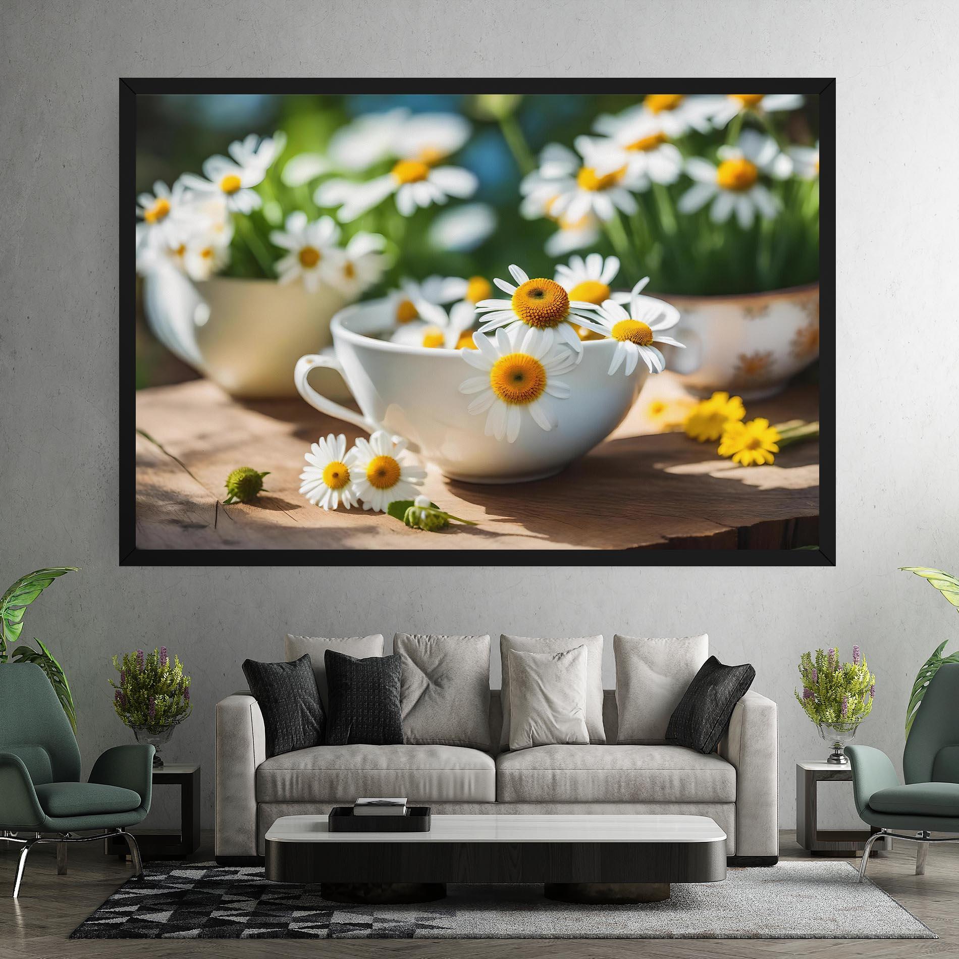 Vászonkép Daisies In A Cup mockup 7