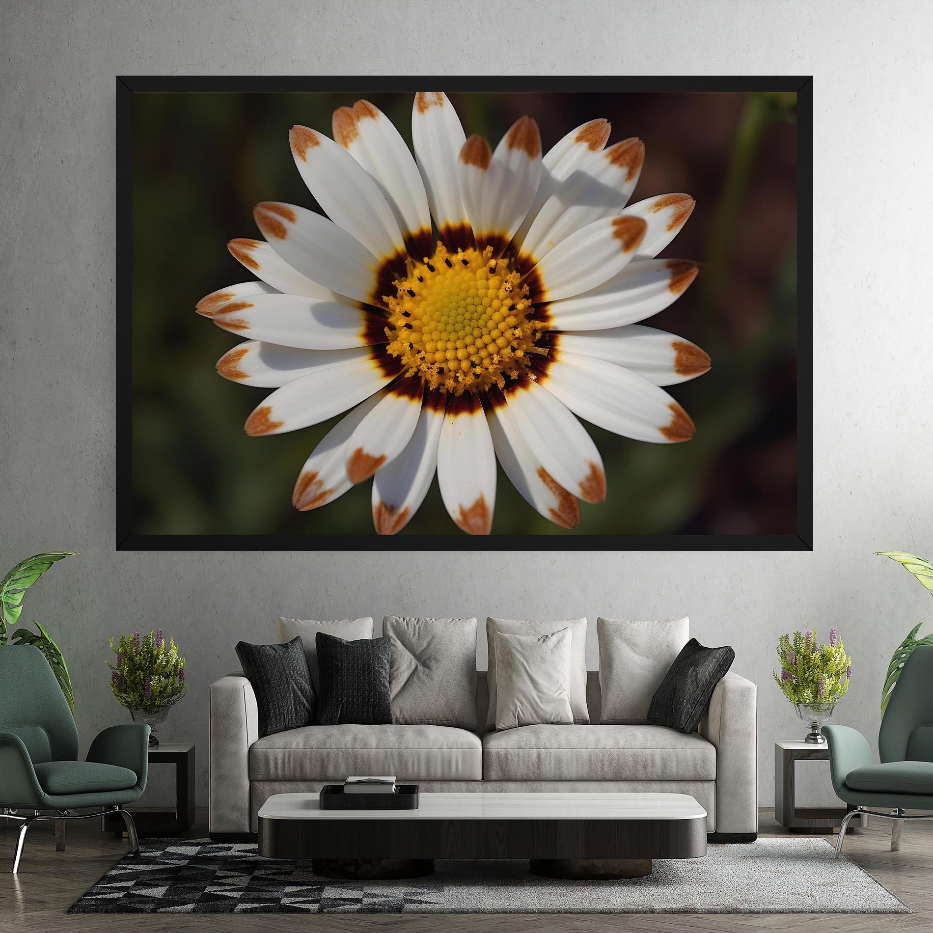 Vászonkép White Brown Daisy mockup 7