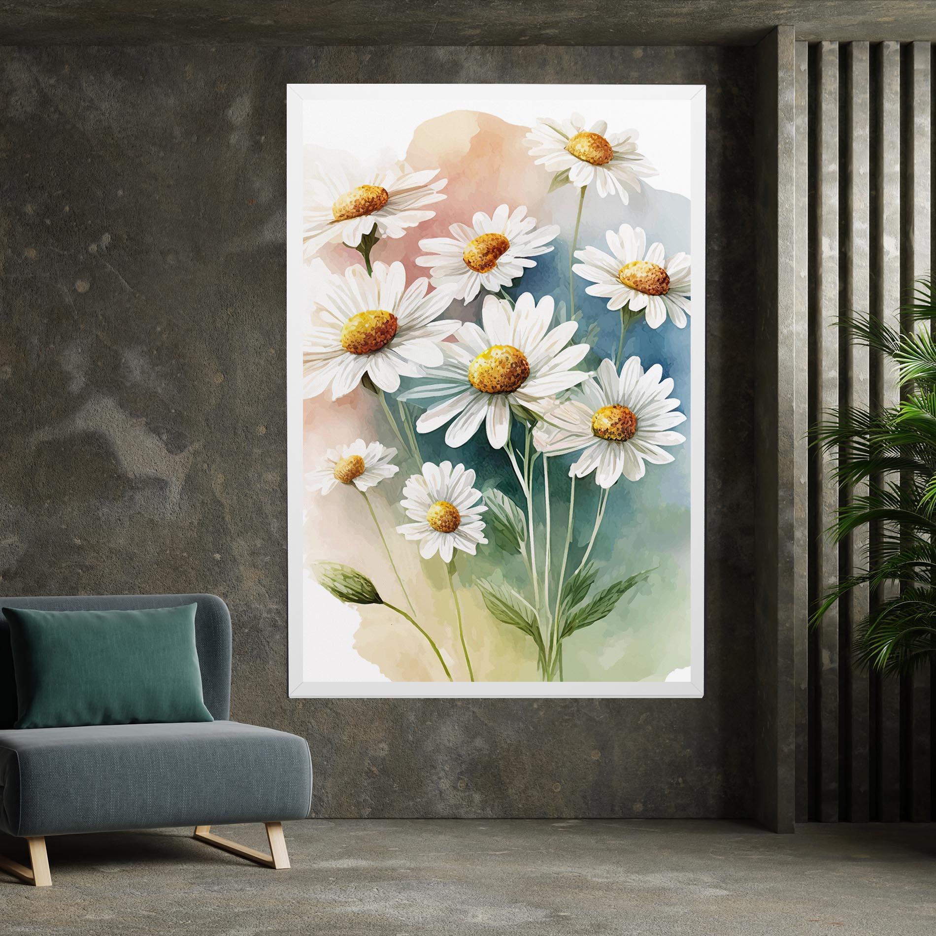 Vászonkép White Daisy Art mockup 7