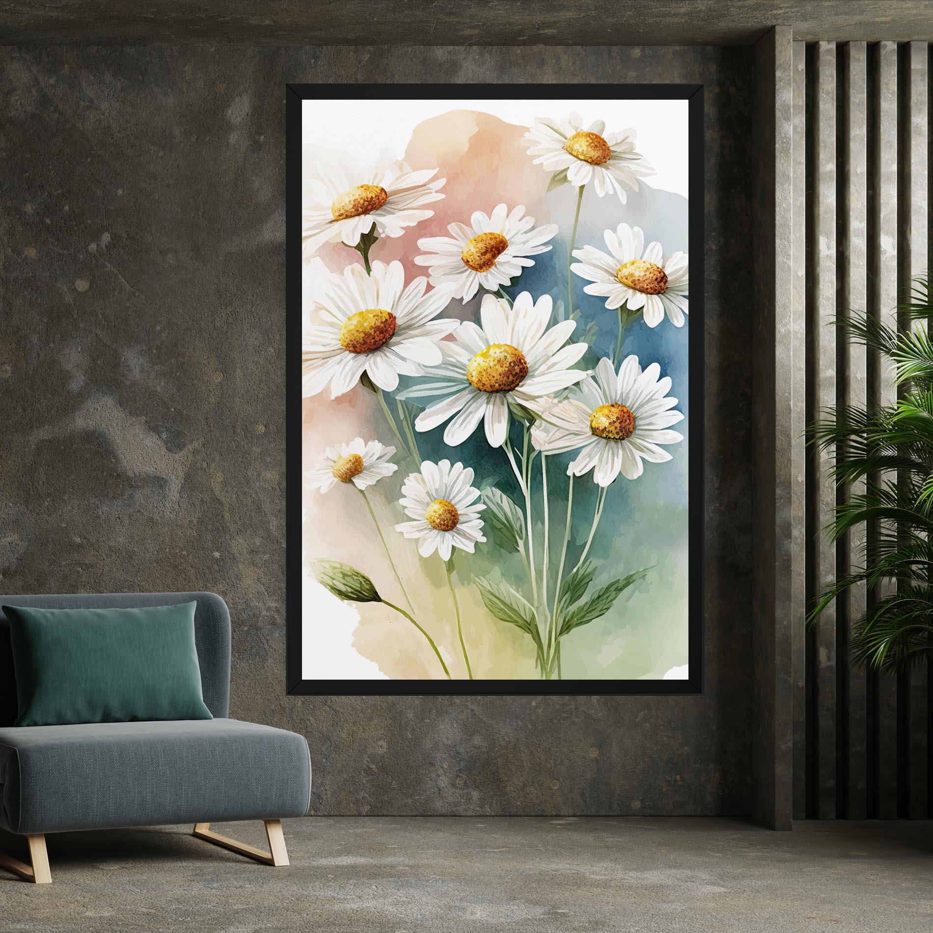 Vászonkép White Daisy Art mockup 7