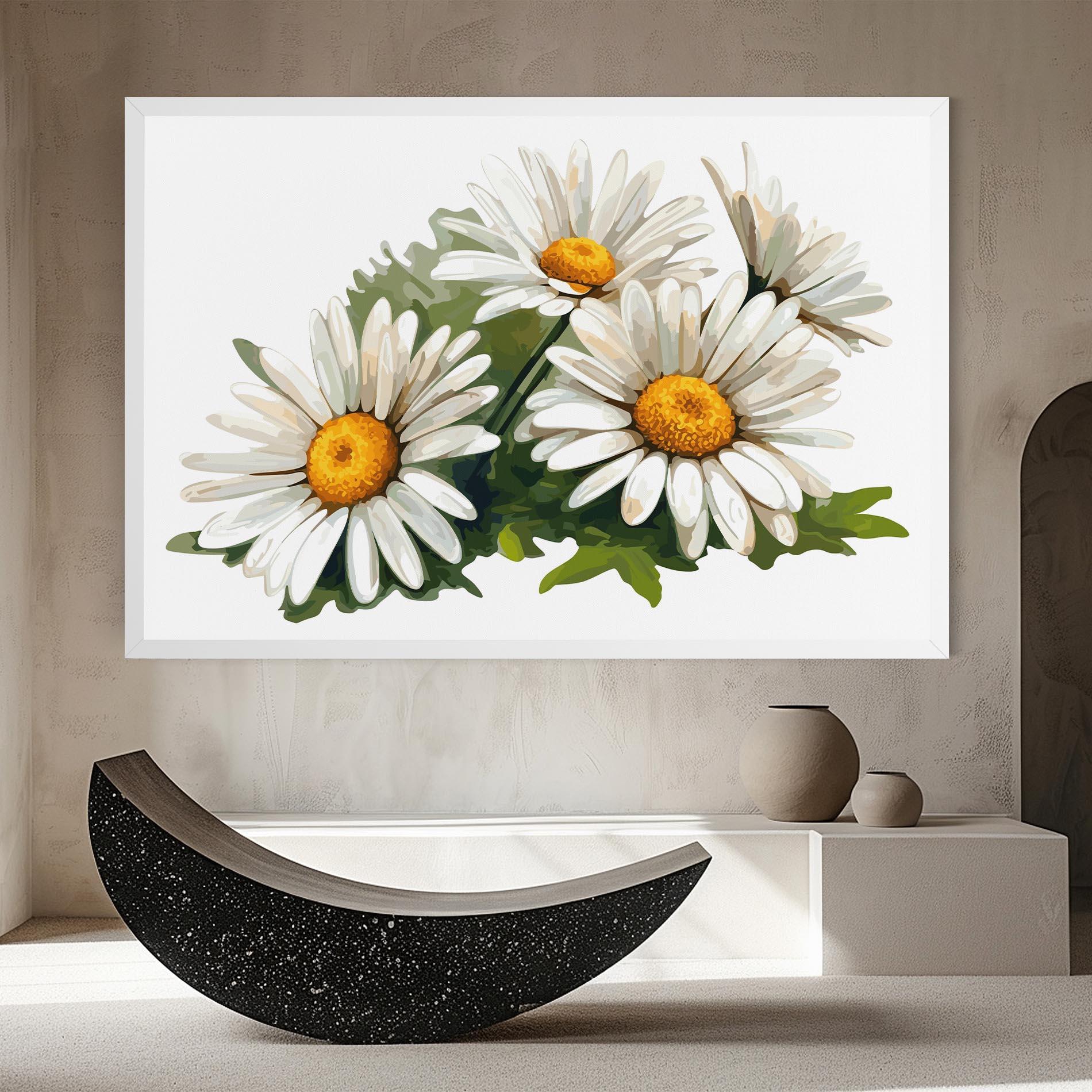 Vászonkép Grey White Daisy mockup 8