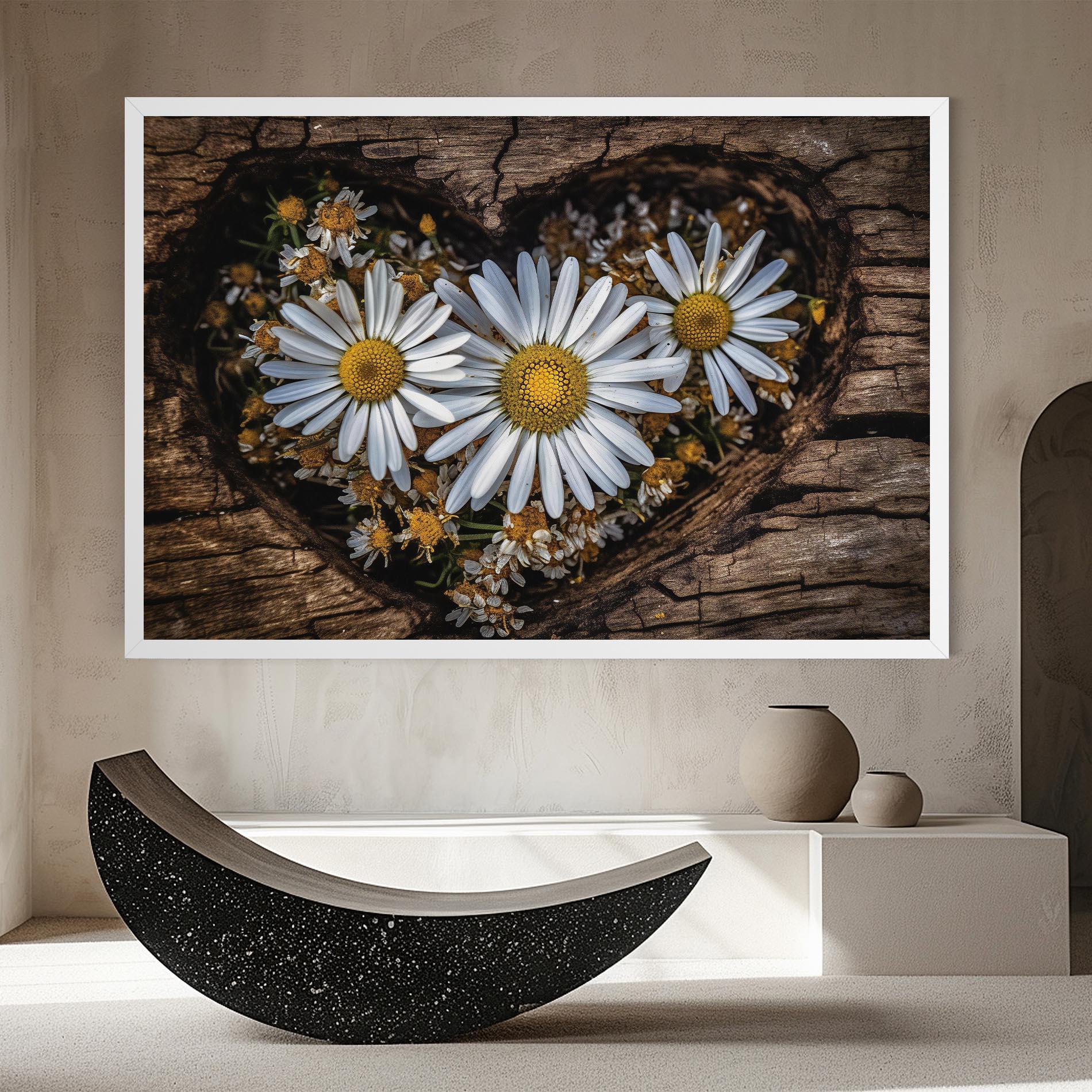 Vászonkép Heart Shaped Daisy mockup 8