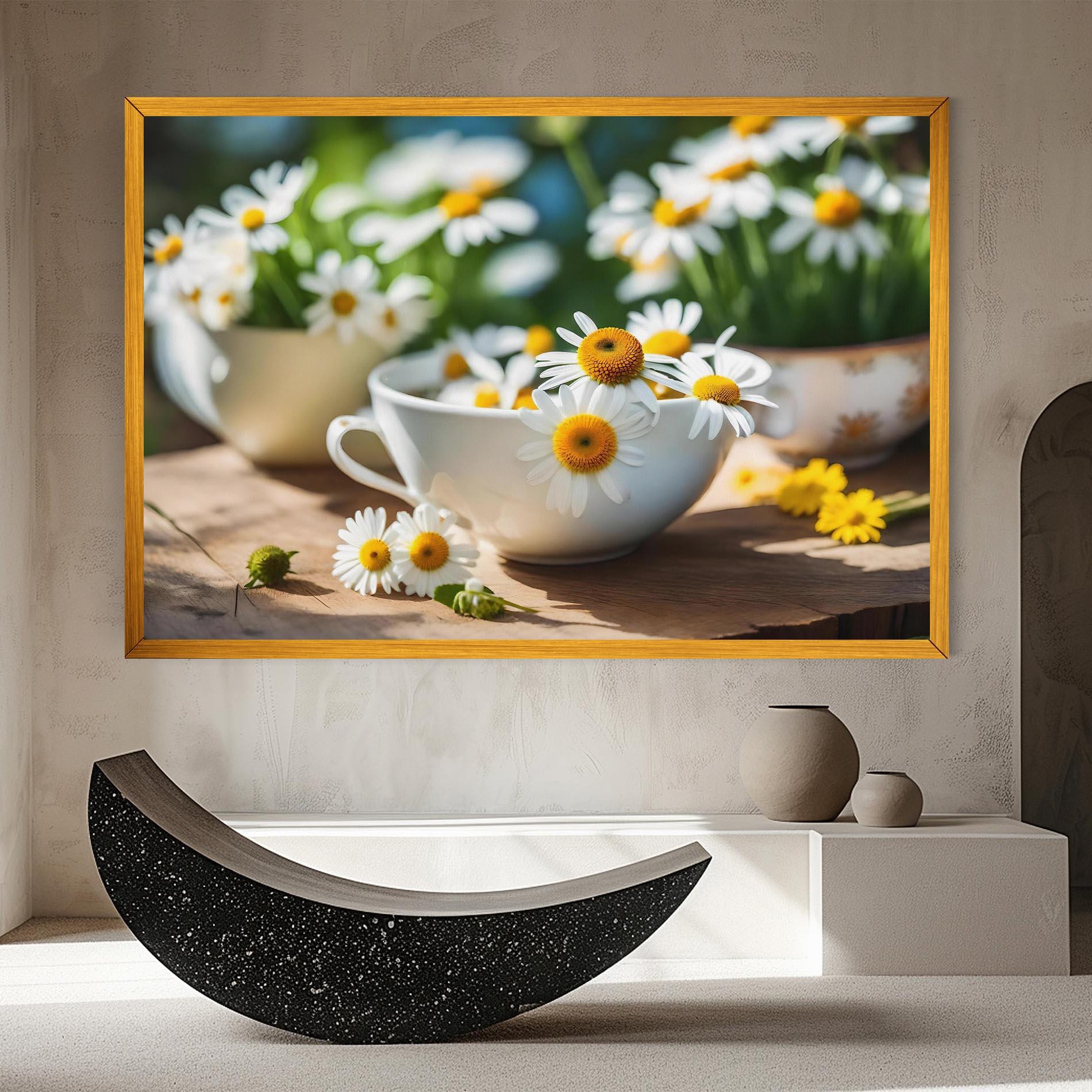 Vászonkép Daisies In A Cup mockup 8