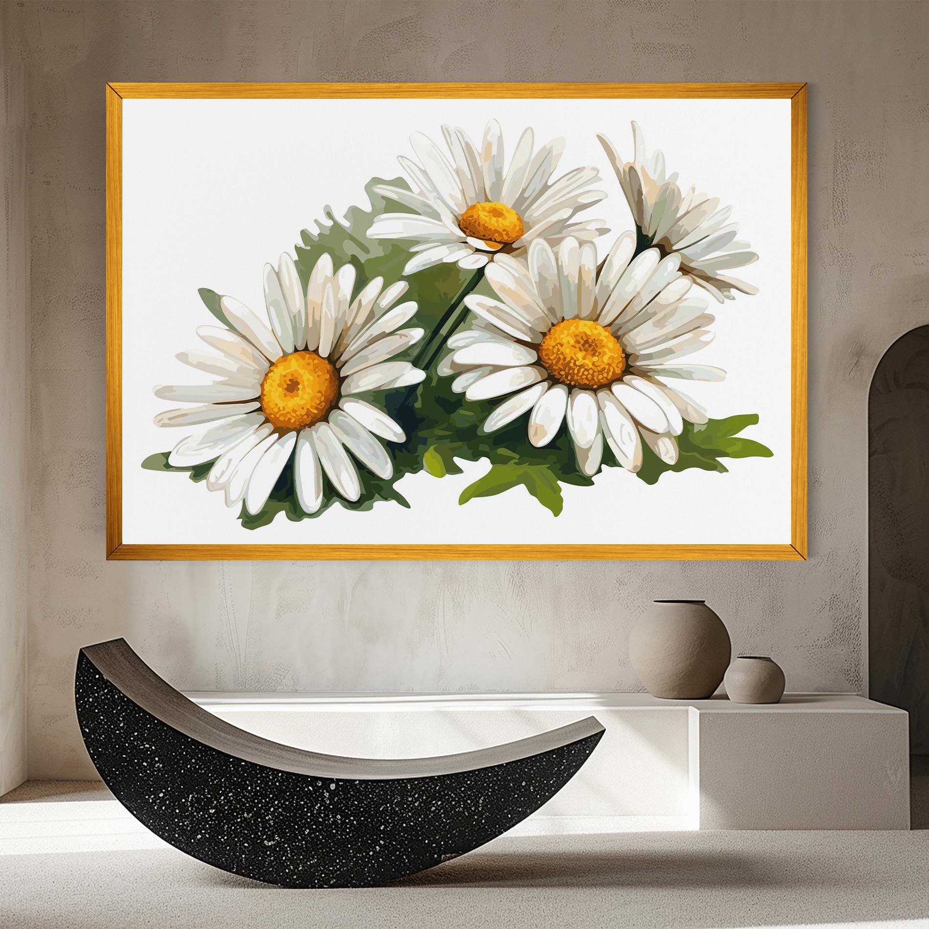 Vászonkép Grey White Daisy mockup 8