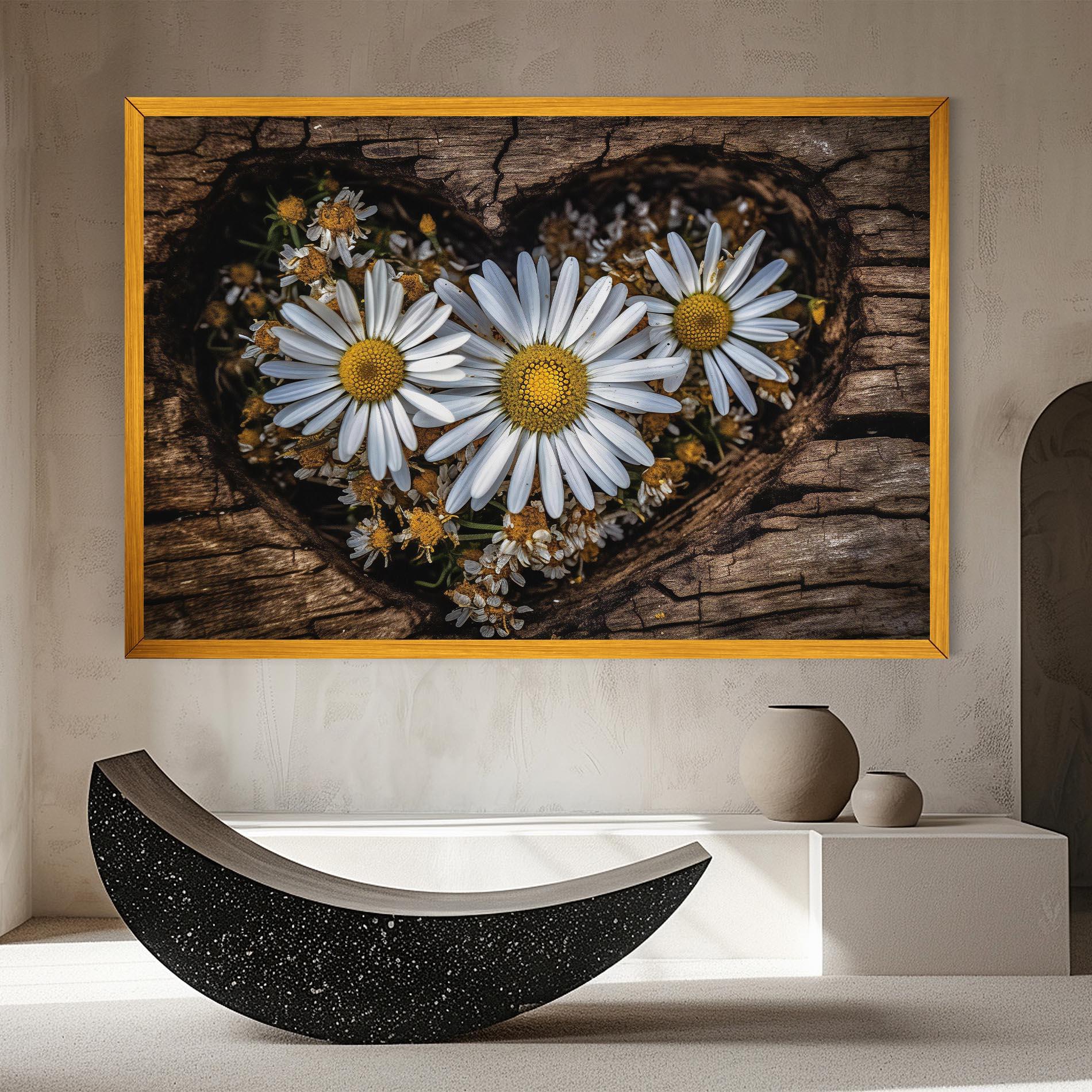 Vászonkép Heart Shaped Daisy mockup 8