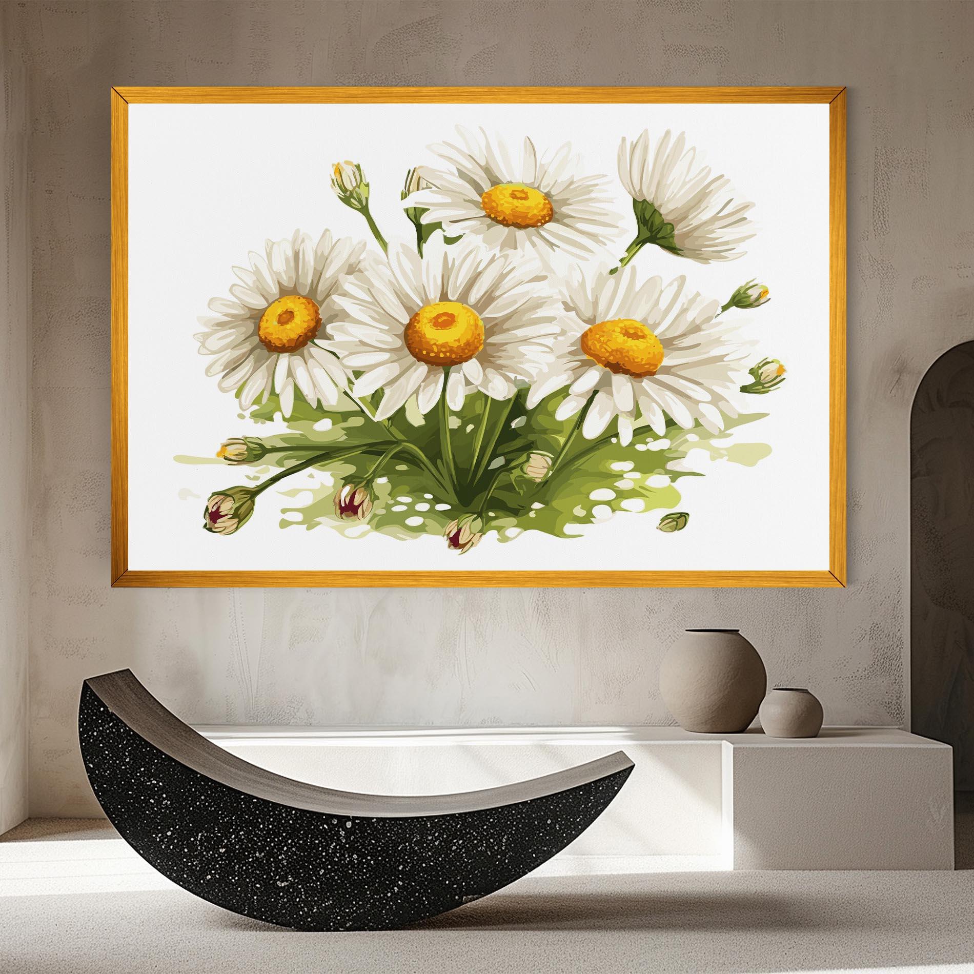 Vászonkép White Grey Daisy mockup 8