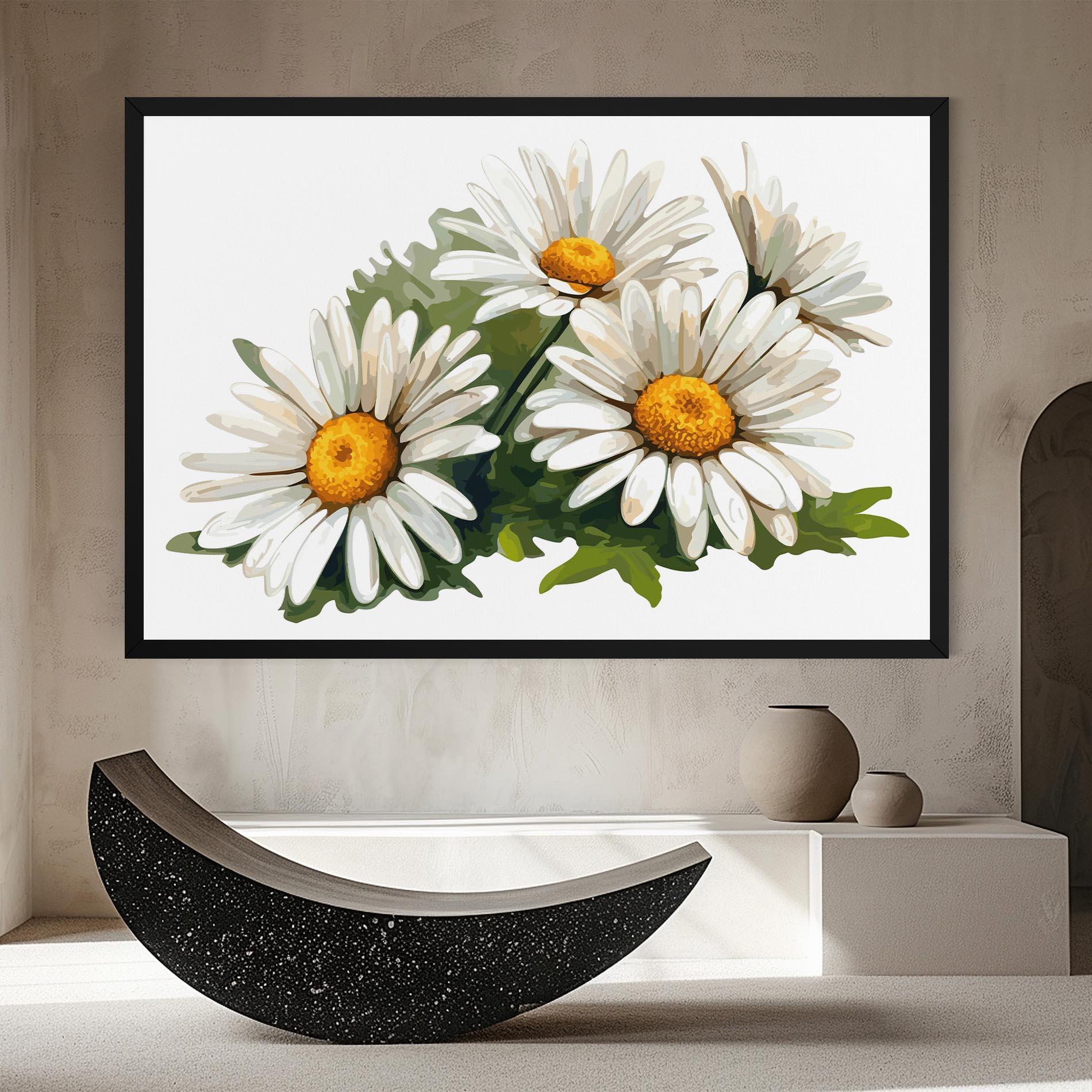 Vászonkép Grey White Daisy mockup 8