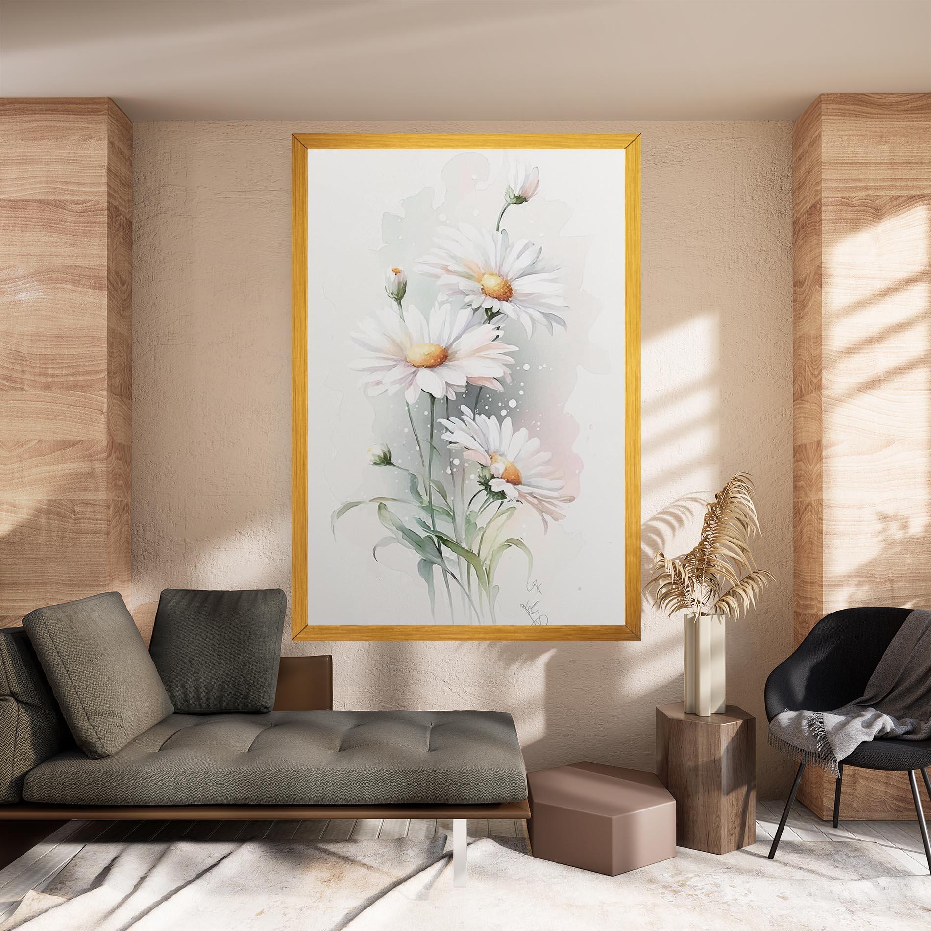 Vászonkép Dreamy White Daisy mockup 8