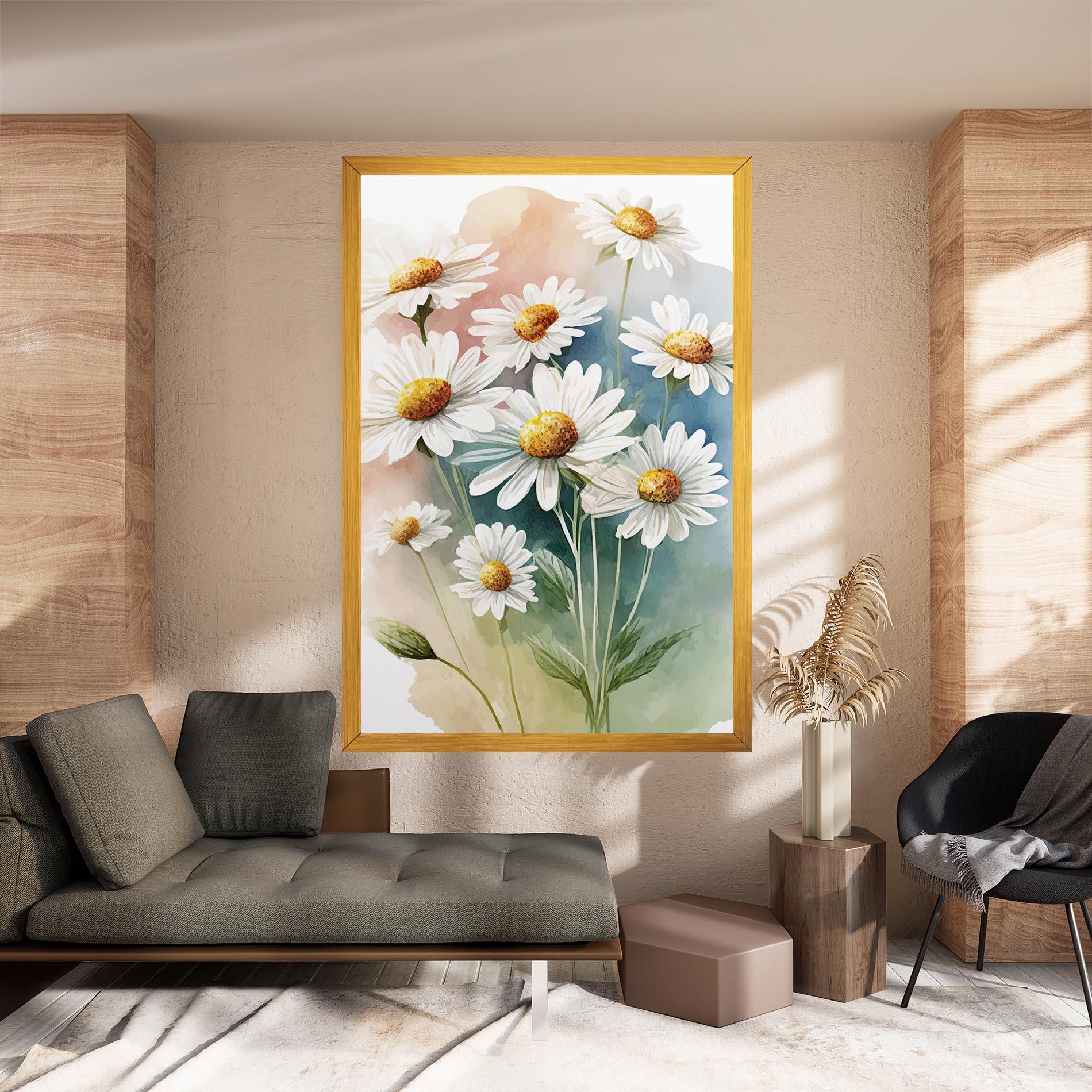 Vászonkép White Daisy Art mockup 8