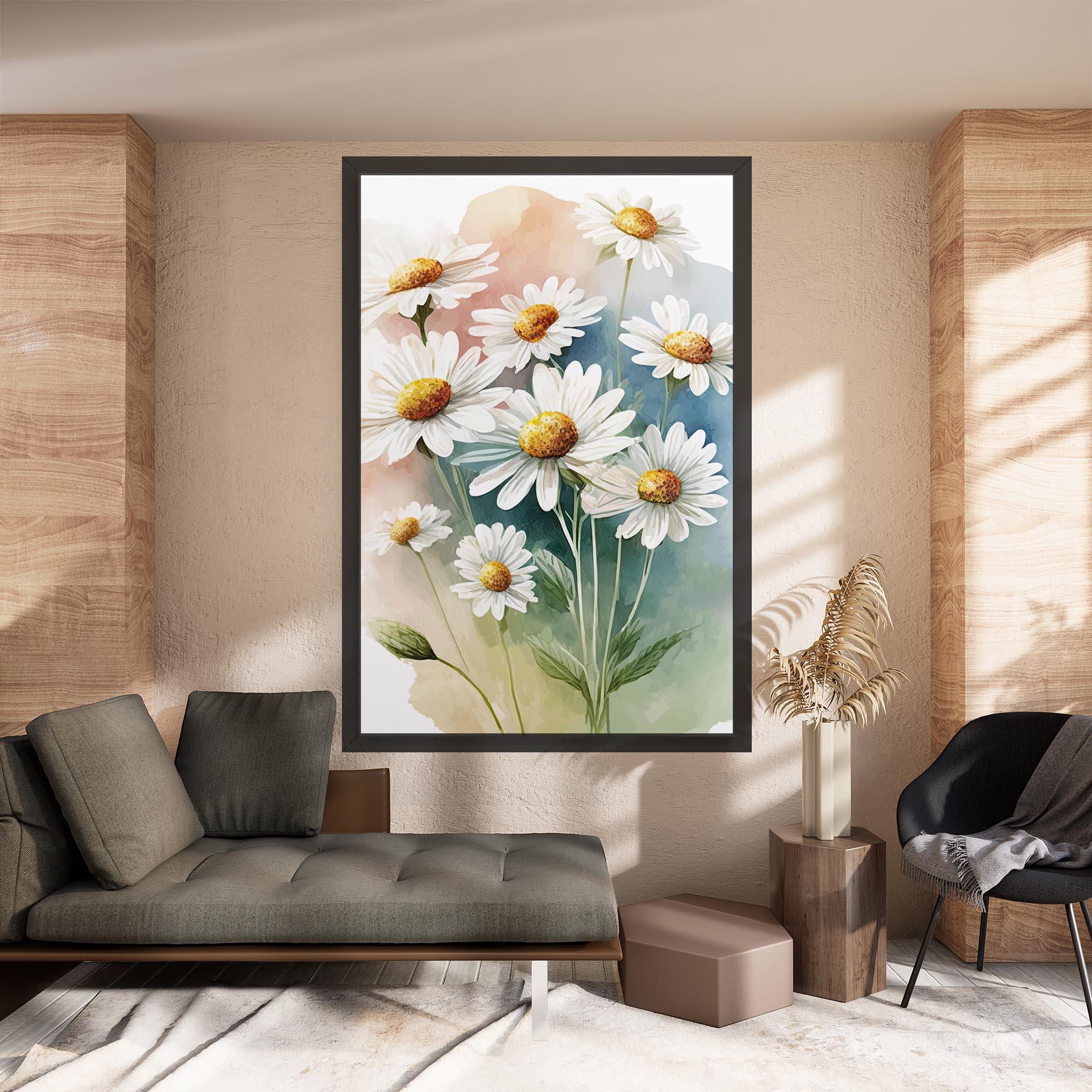 Vászonkép White Daisy Art mockup 8