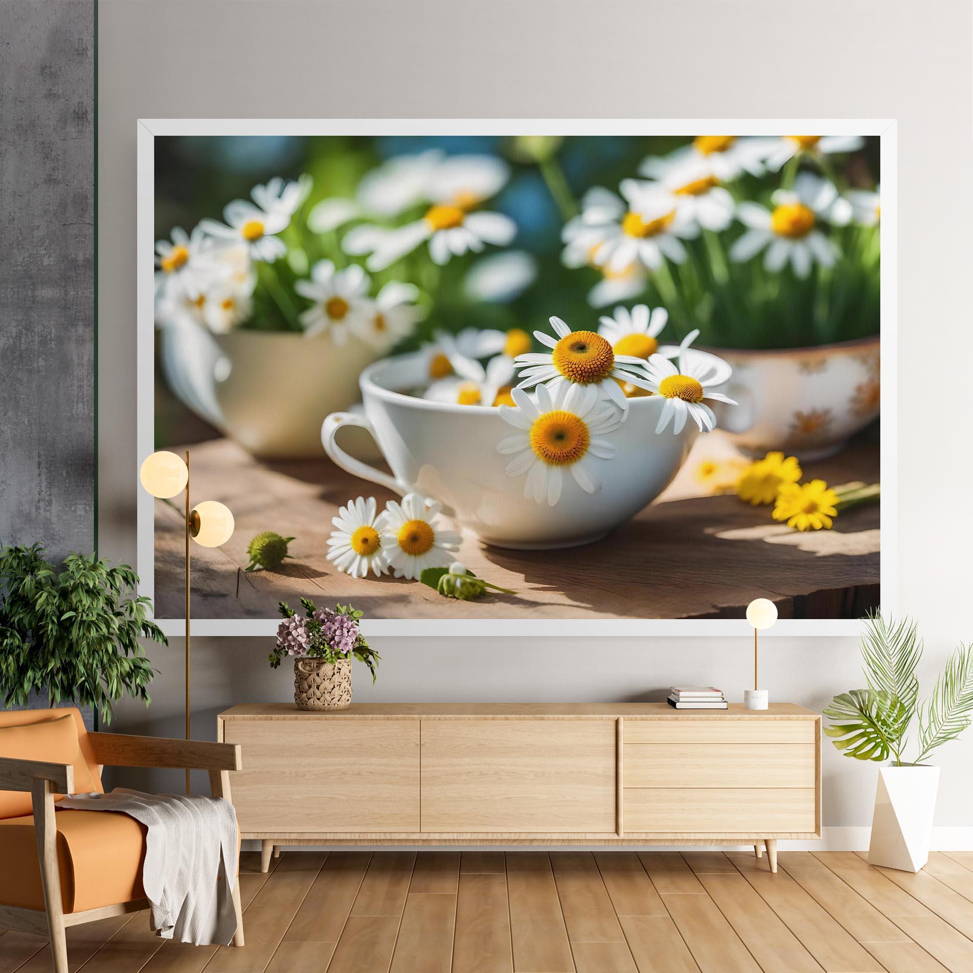 Vászonkép Daisies In A Cup mockup 9