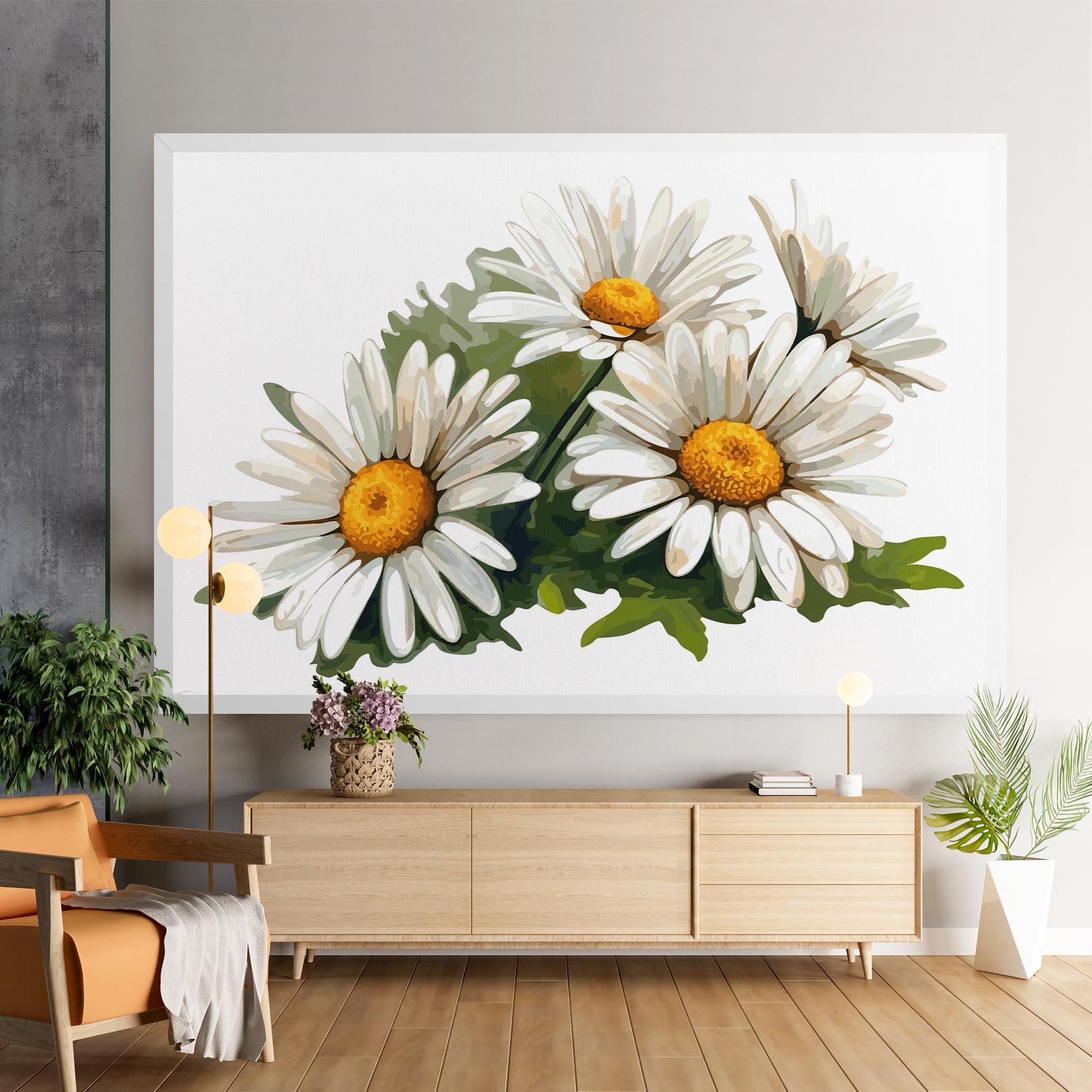 Vászonkép Grey White Daisy mockup 9