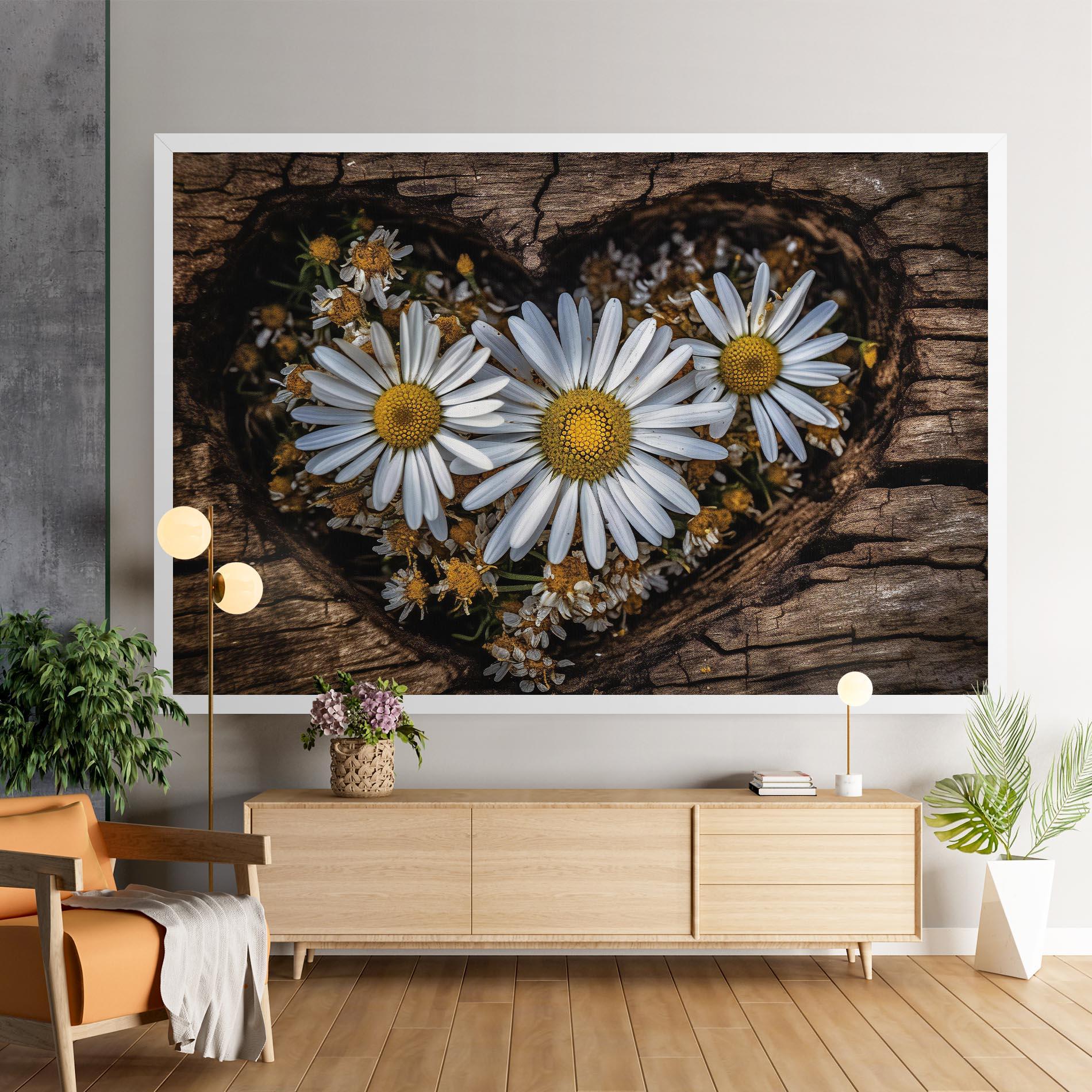 Vászonkép Heart Shaped Daisy mockup 9