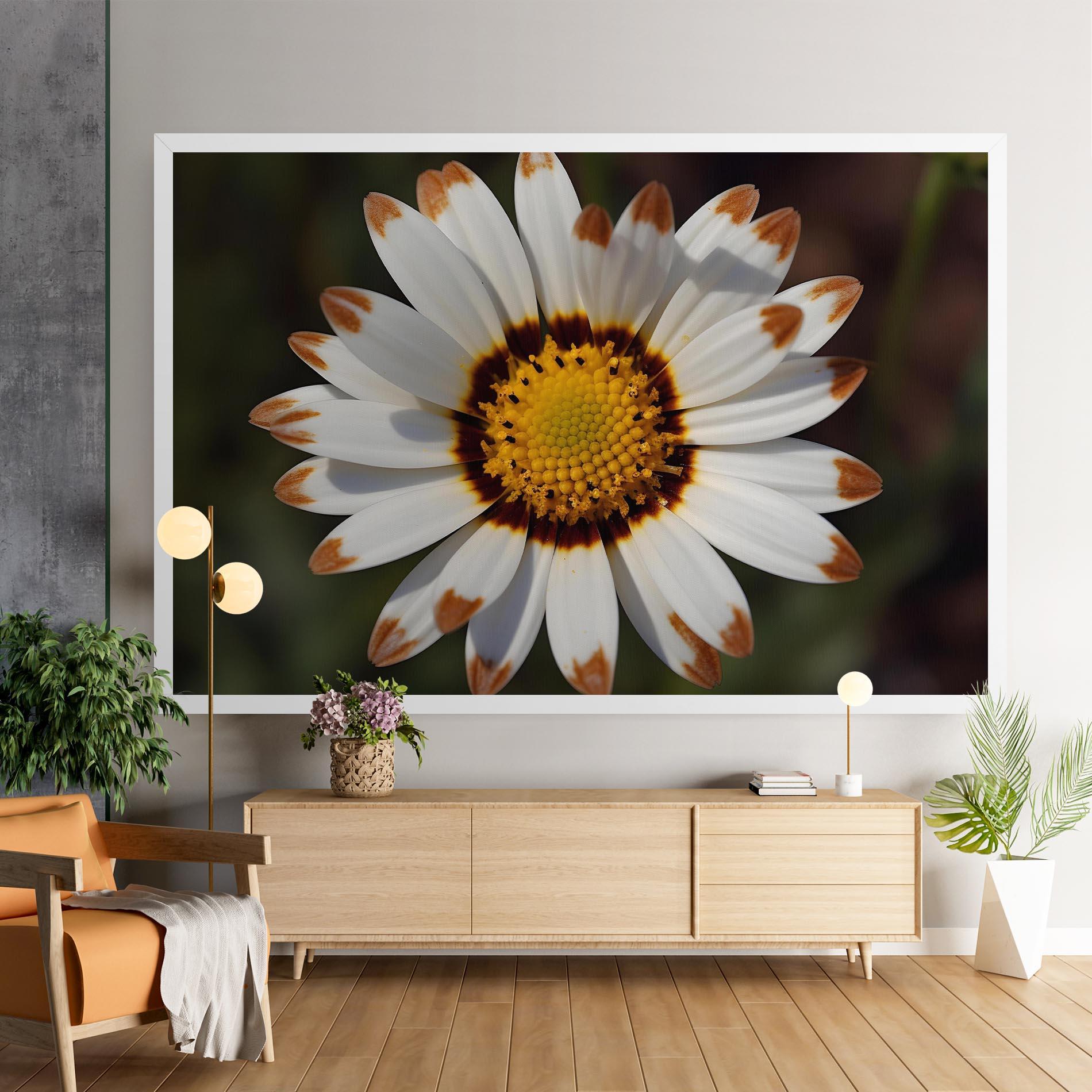 Vászonkép White Brown Daisy mockup 9