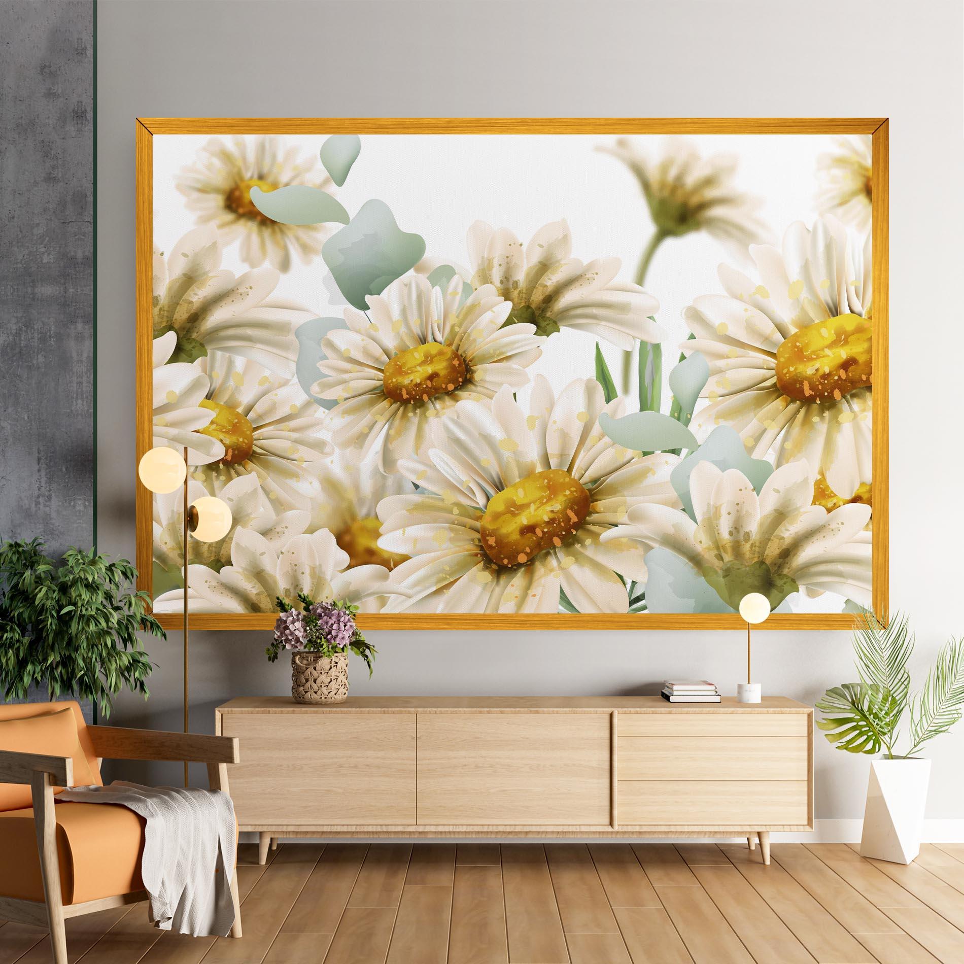 Vászonkép Beautiful Daisy Art mockup 9