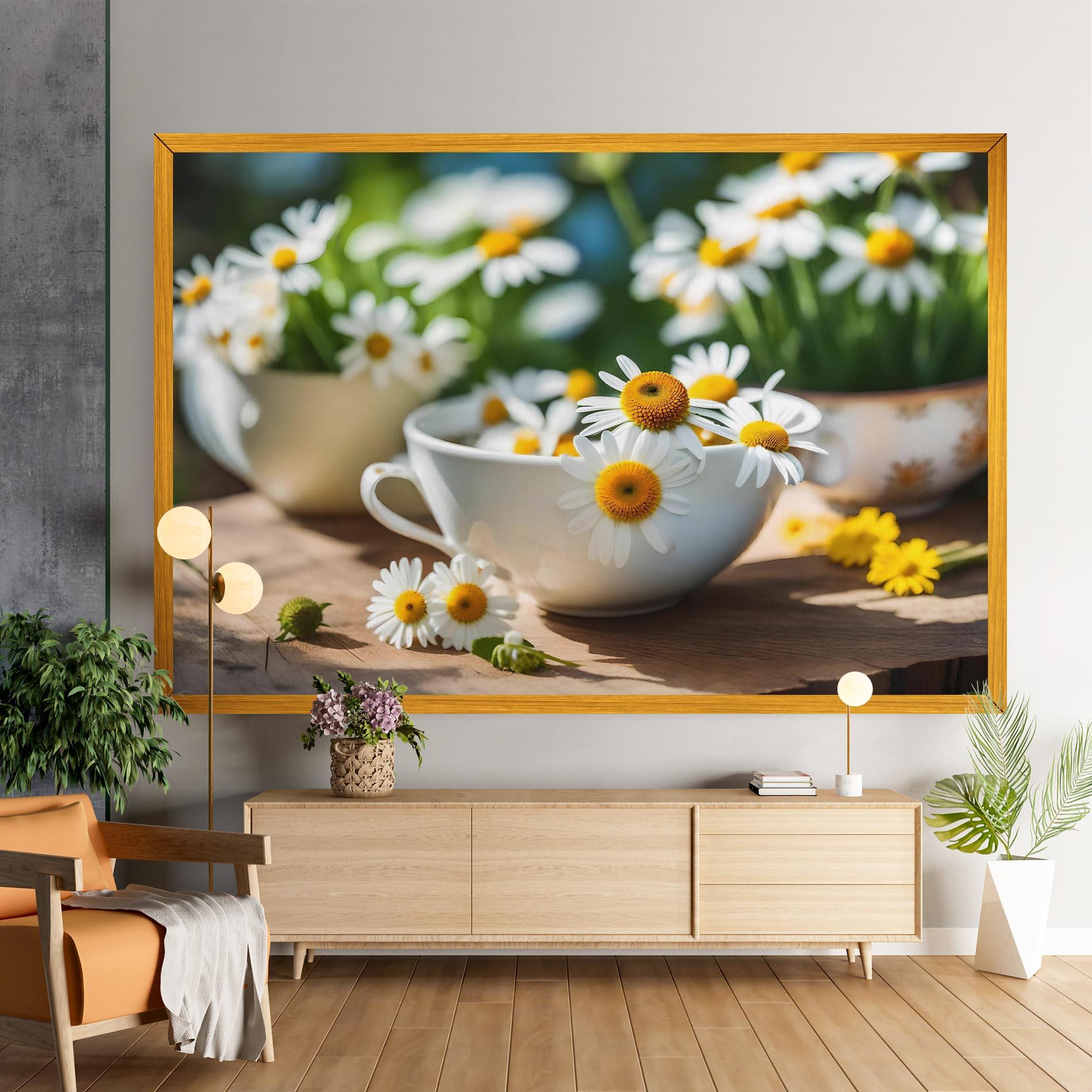 Vászonkép Daisies In A Cup mockup 9