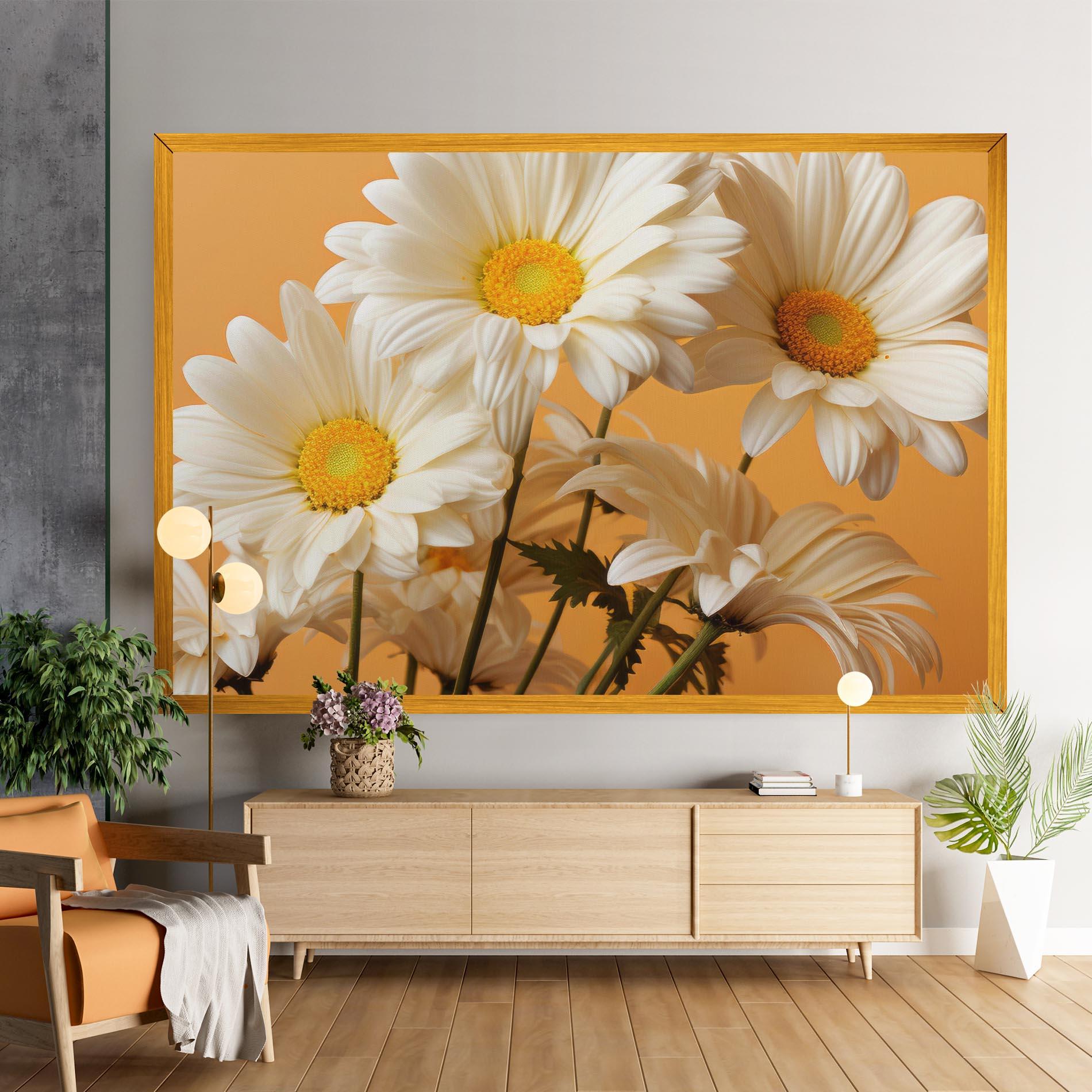 Vászonkép Daisy On Orange mockup 9