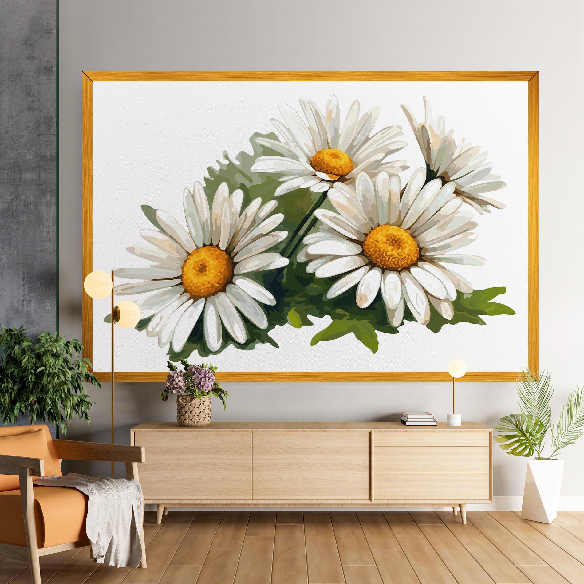 Vászonkép Grey White Daisy mockup 9