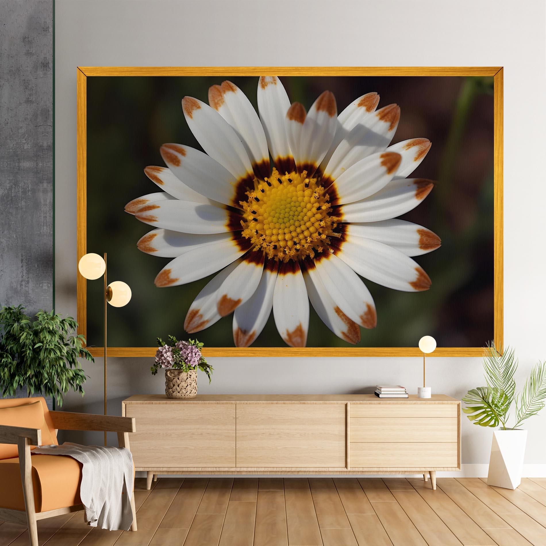 Vászonkép White Brown Daisy mockup 9