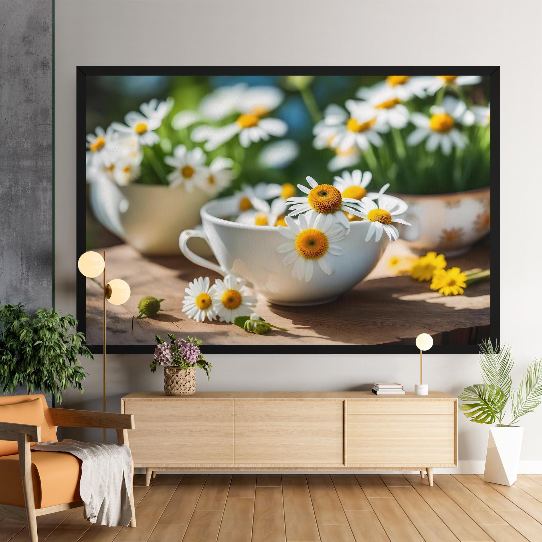Vászonkép Daisies In A Cup mockup 9